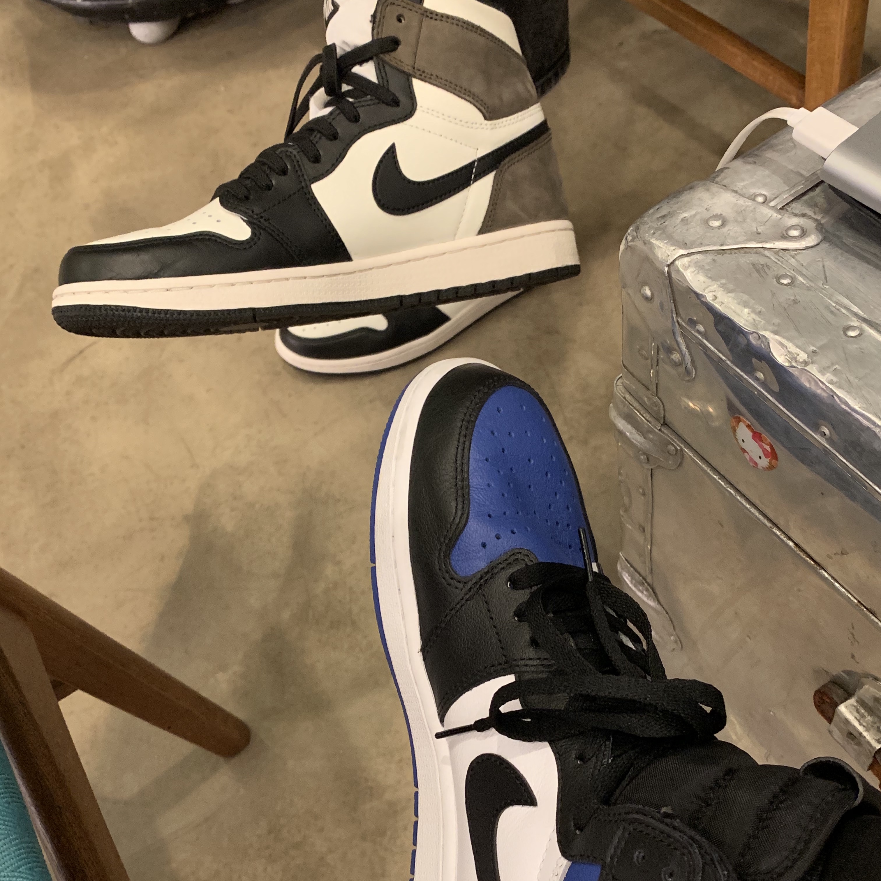 Jordan 1 Retro High OG Royal Toe, Jordan 1 Retro High OG Black Mocha 착용 스타일