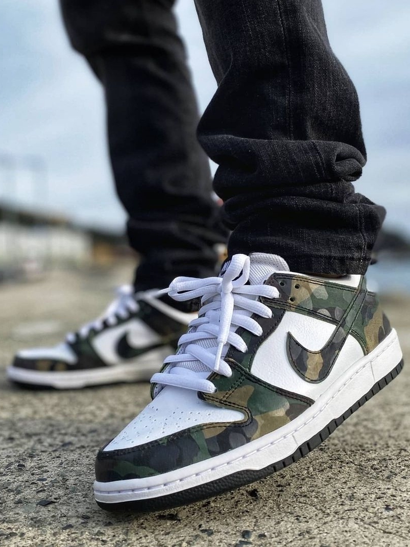 Nike SB Zoom Dunk Low Pro Camo Legion Green 착용 스타일 - 2