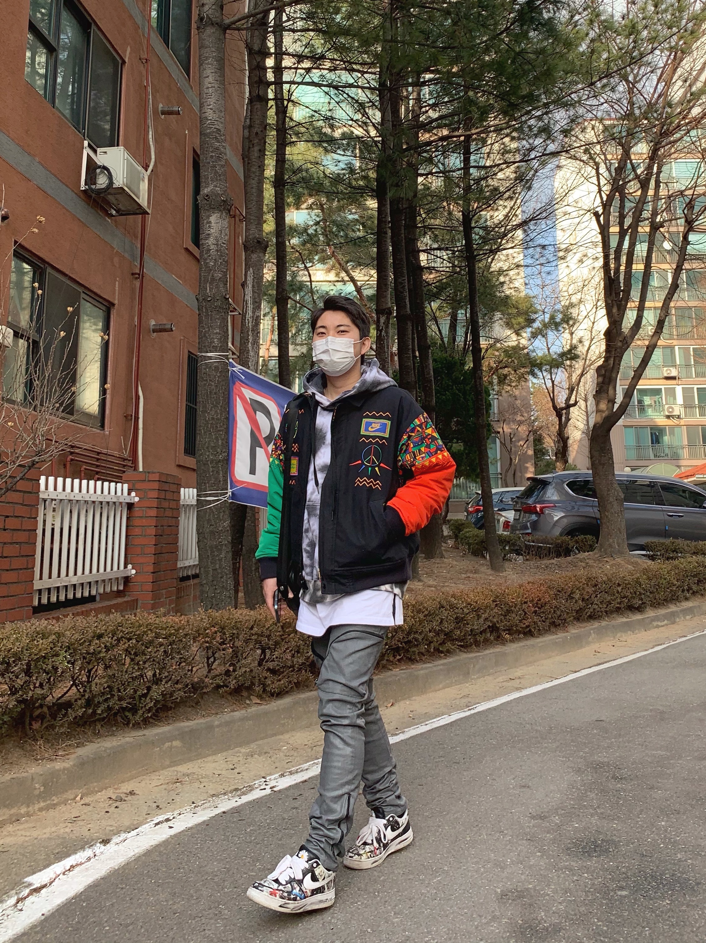 Nike x Peaceminusone Air Force 1 Low Para-Noise 착용 스타일