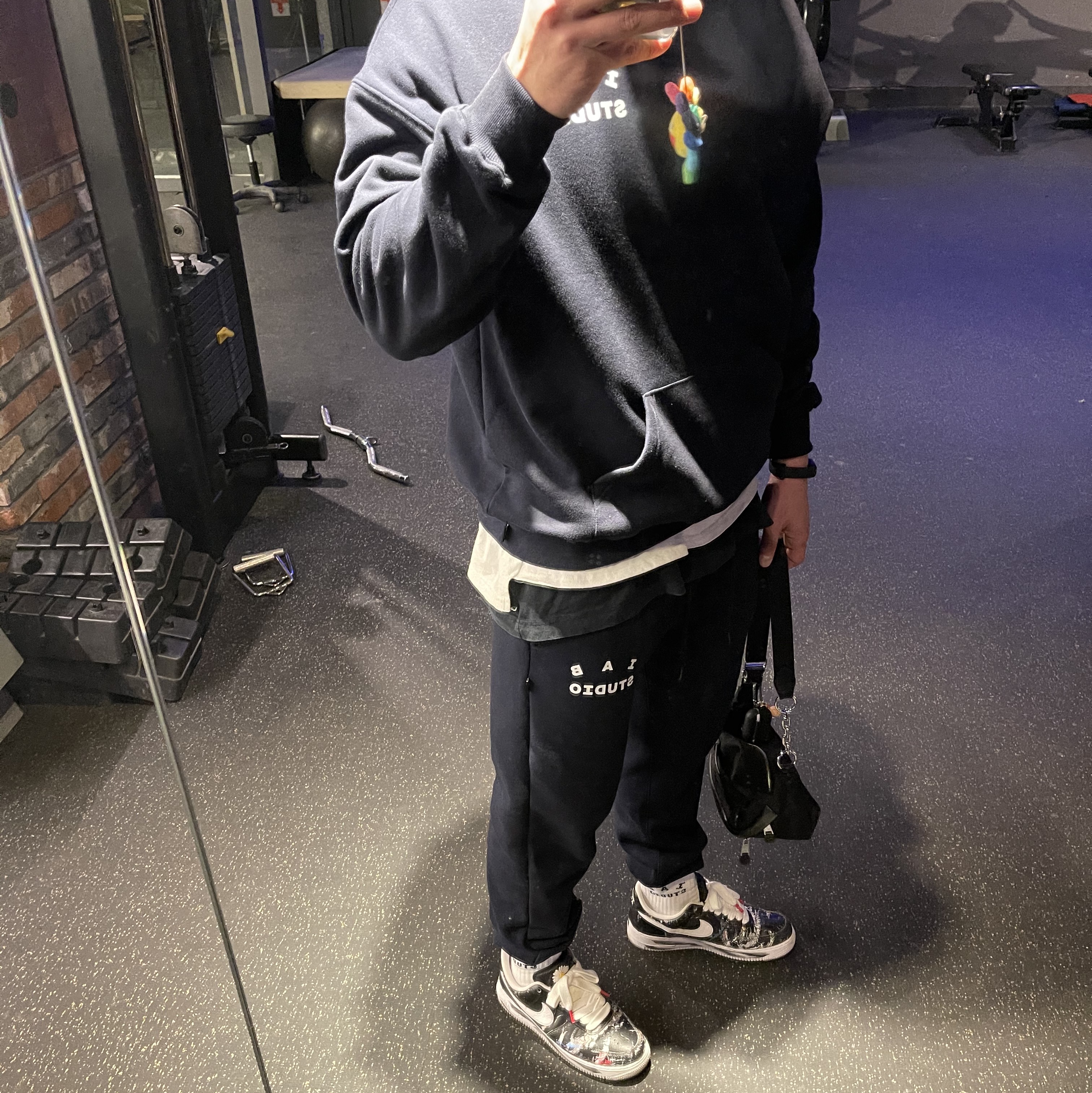 IAB Studio Hoodie Navy - 21SS, IAB Studio Sweatpants Navy - 21SS 착용 스타일