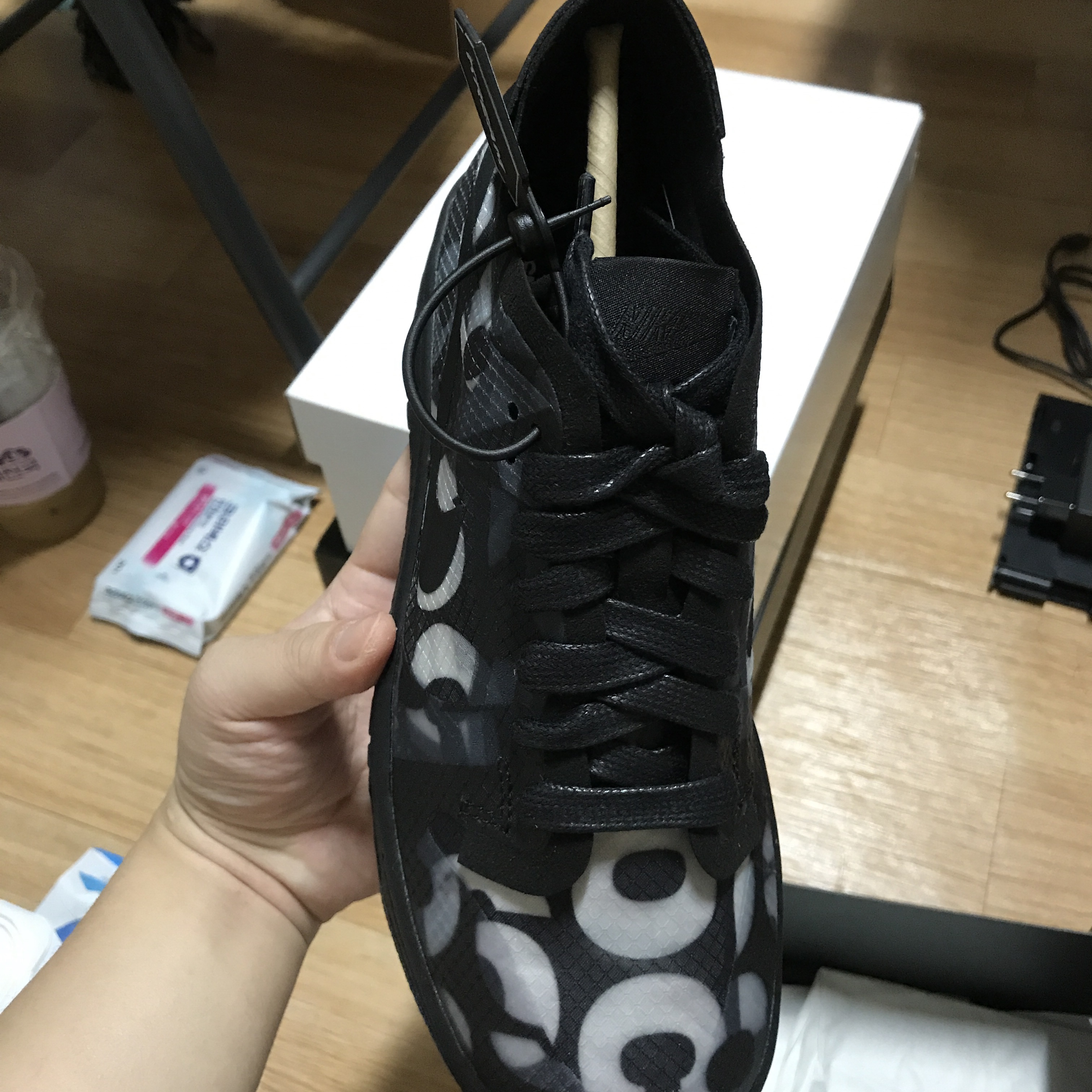 (W) Nike x Comme des Garcons Dunk Low Print 착용 스타일 - 4