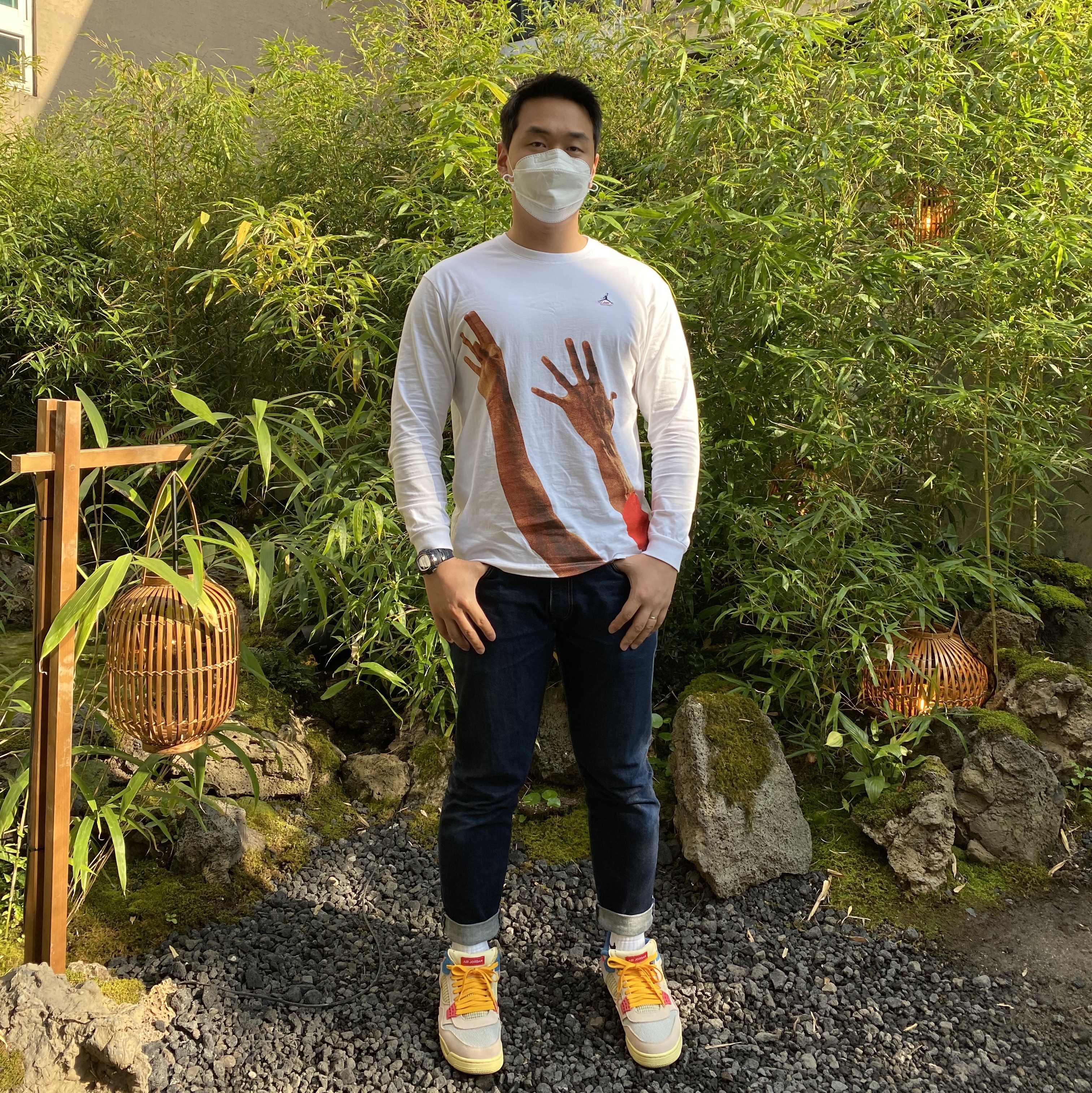 Jordan 4 x Union Retro Guava Ice, Jordan x Union The J L/S T-Shirt 착용 스타일