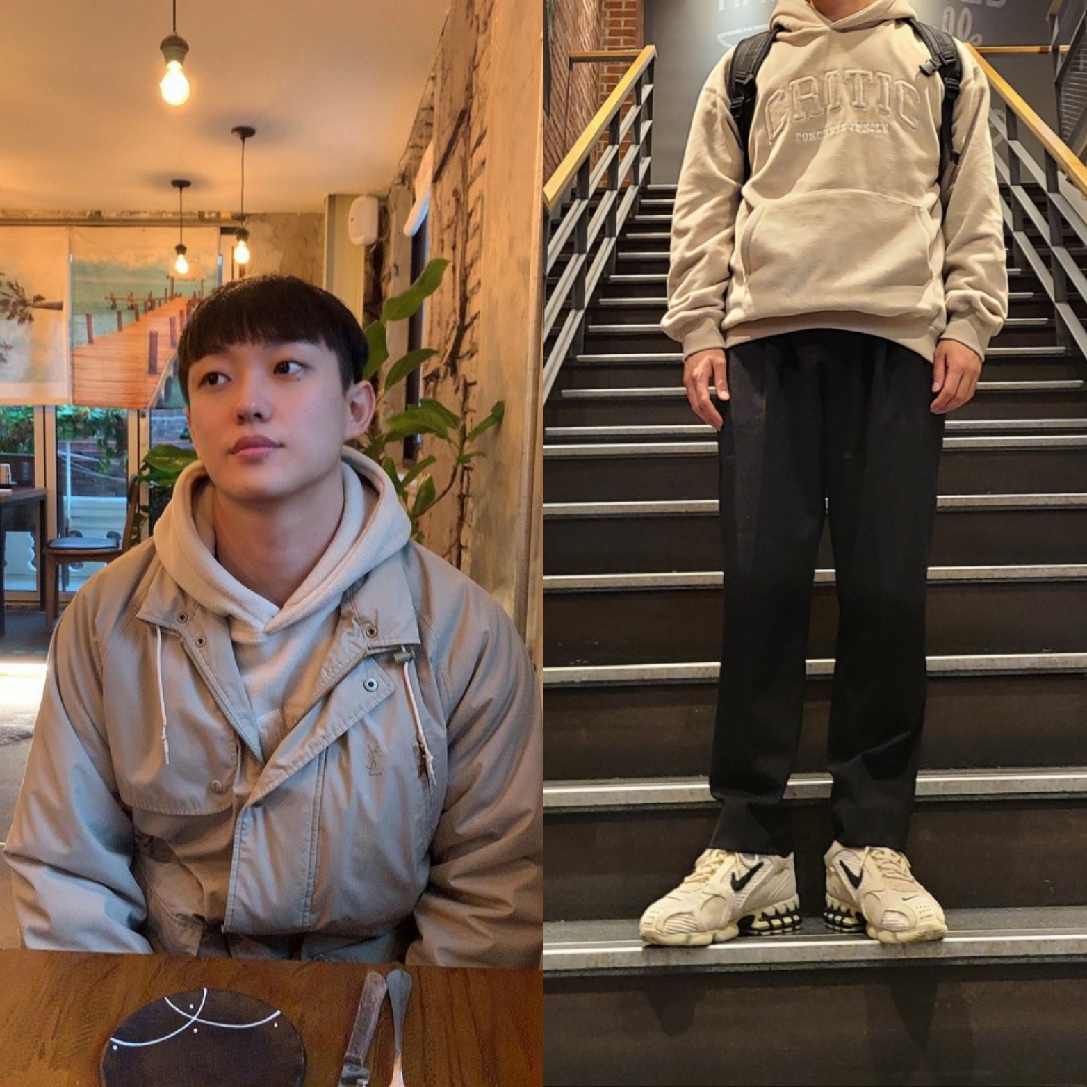 Nike x Stussy Air Zoom Spiridon Cage 2 Fossil 착용 스타일