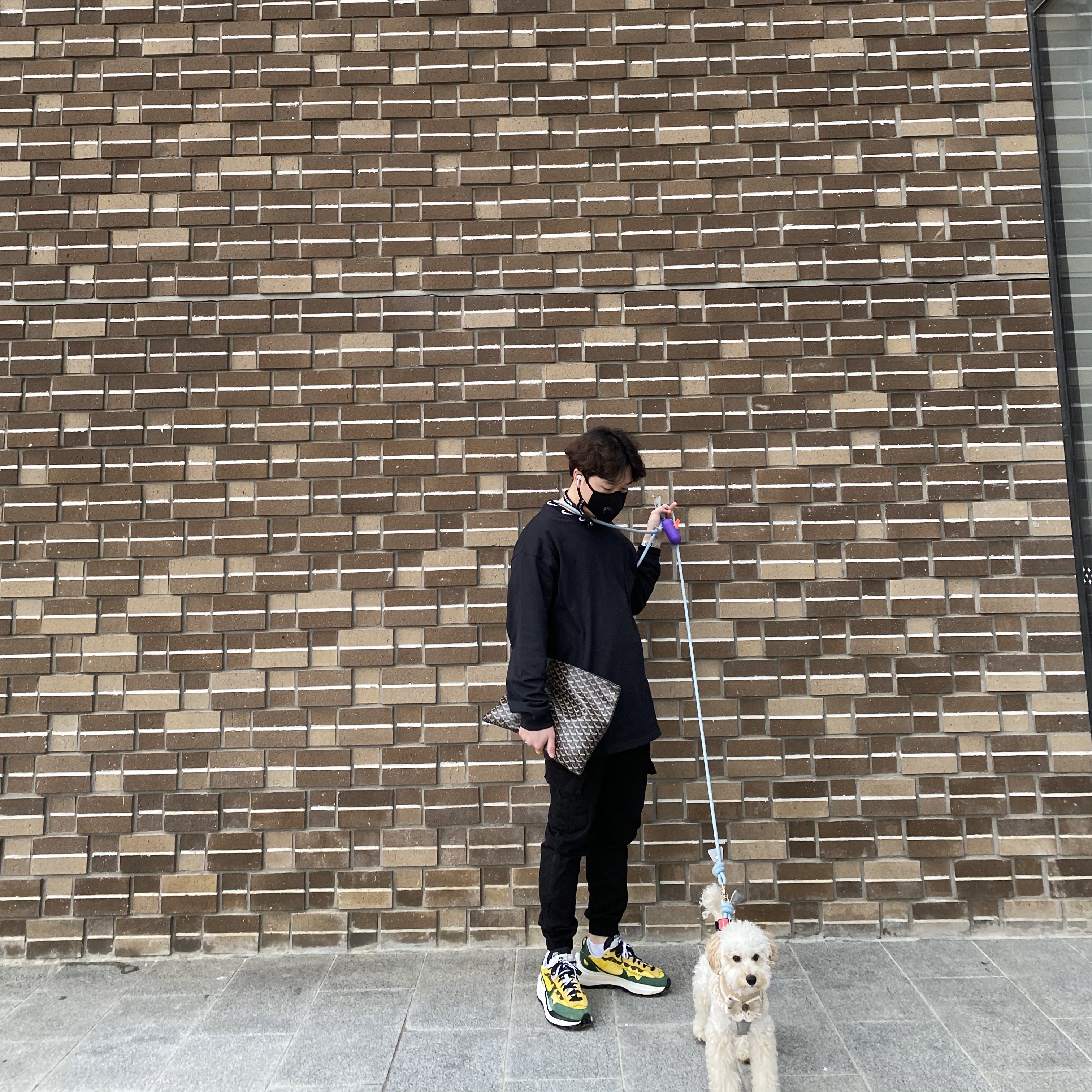 Nike x Stussy NRG BR LS Knit Top, Nike x Sacai VaporWaffle Tour Yellow & Gorge Green Sail 착용 스타일