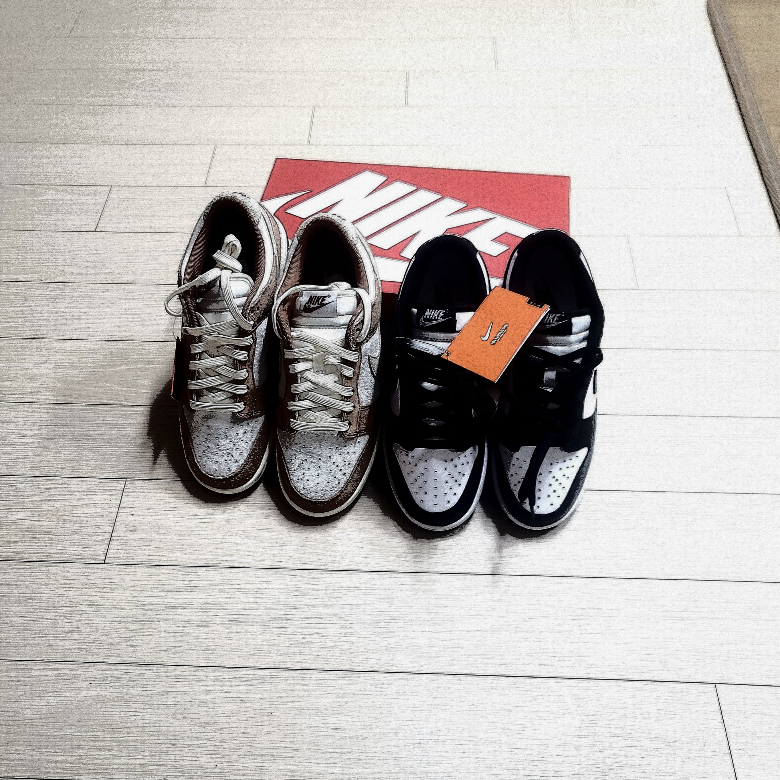 Nike Dunk Low Pro Premium Medium Curry, Nike Dunk Low Retro Black 착용 스타일