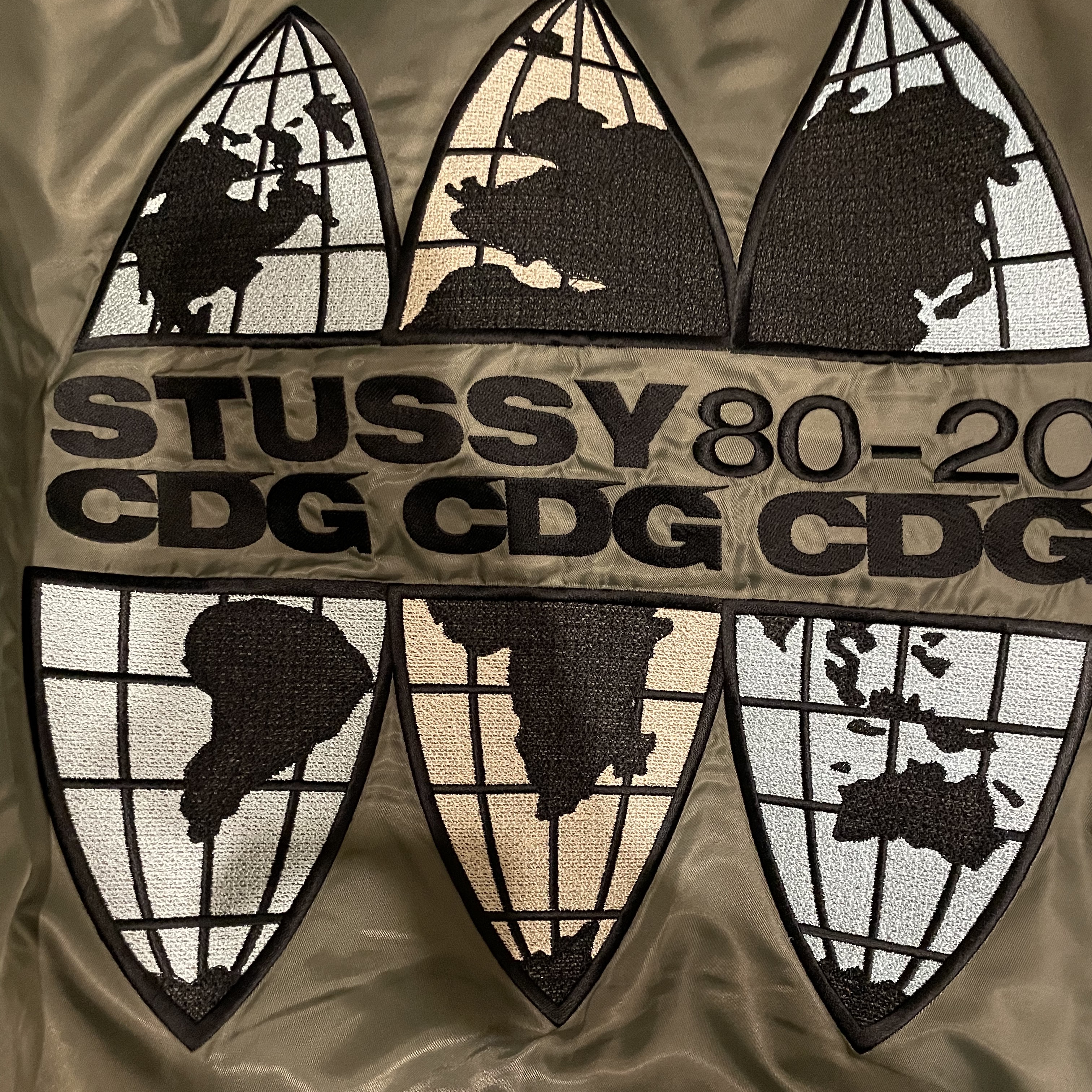 Stussy x CDG MA-1 Jacket Olive 착용 스타일