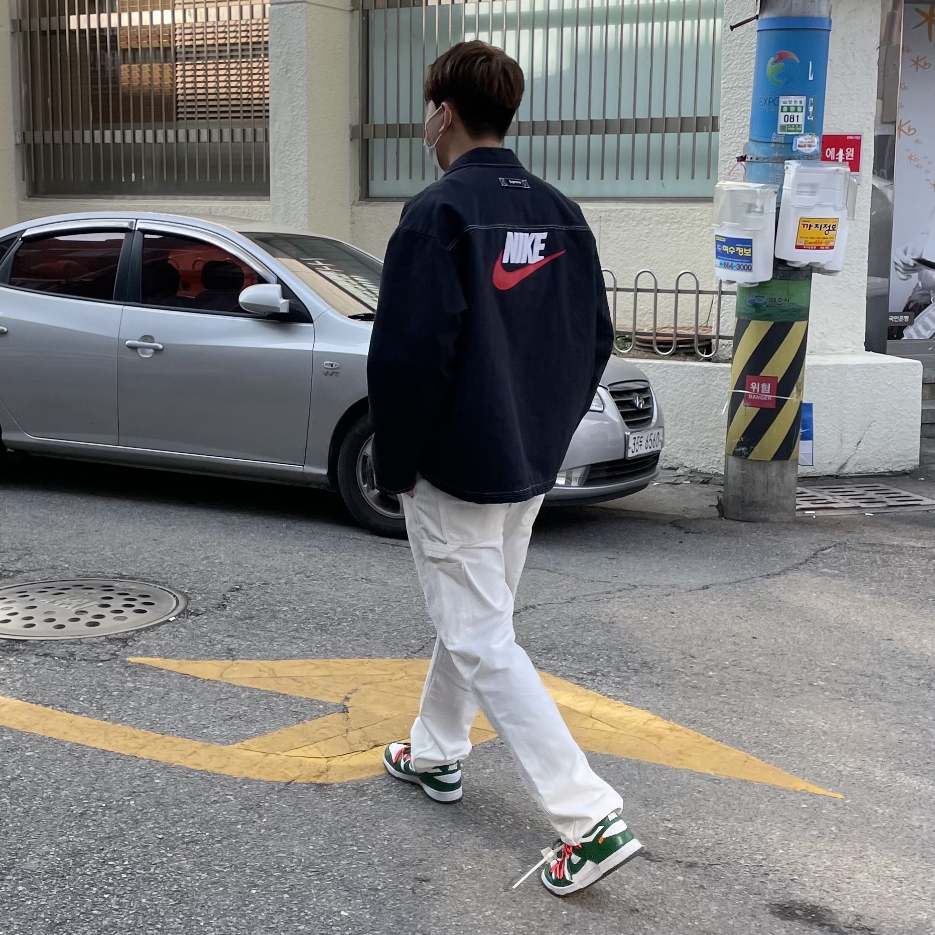 Nike x Off-White Dunk Low Pine Green 착용 스타일