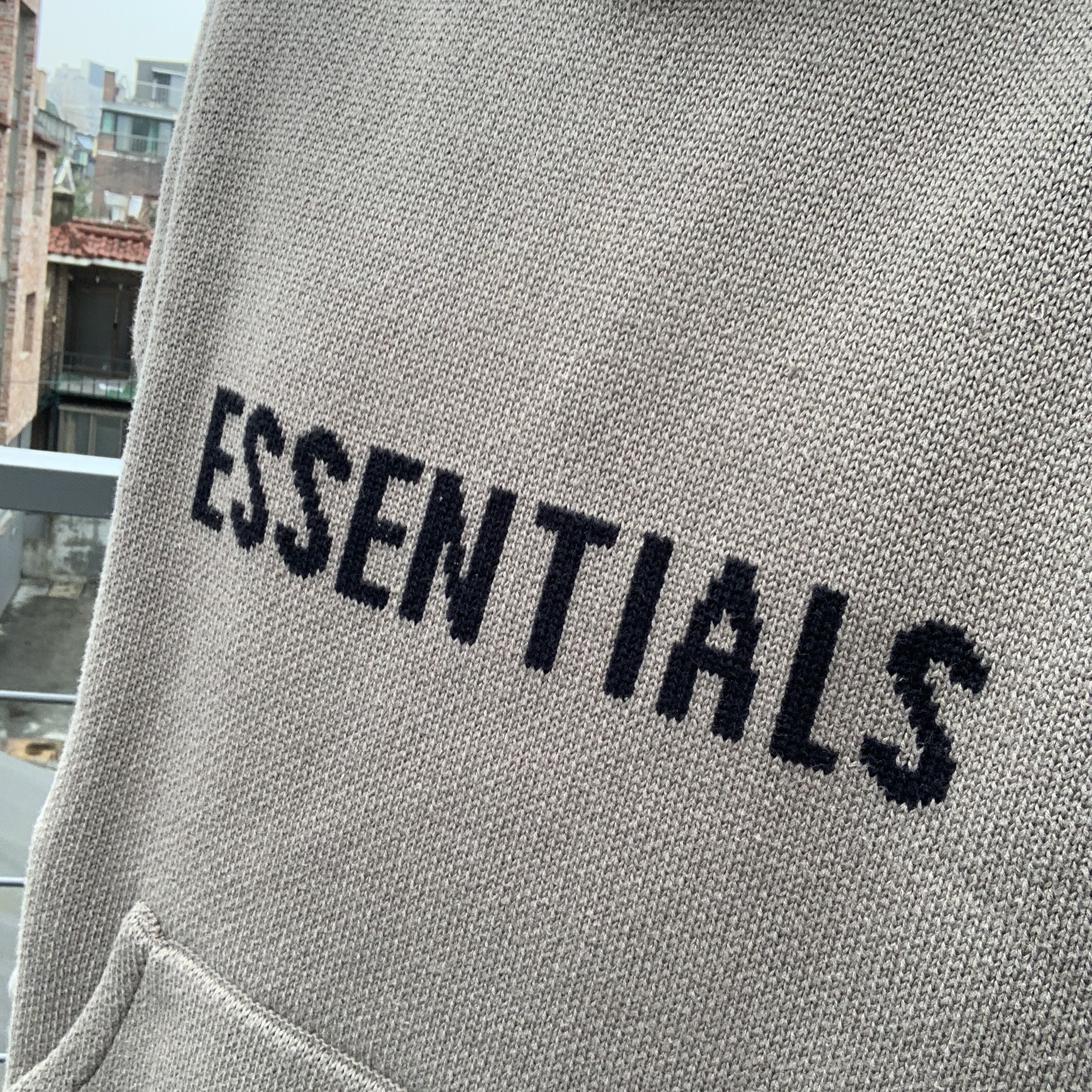 Essentials Knit Hoodie Taupe - 20FW 착용 스타일
