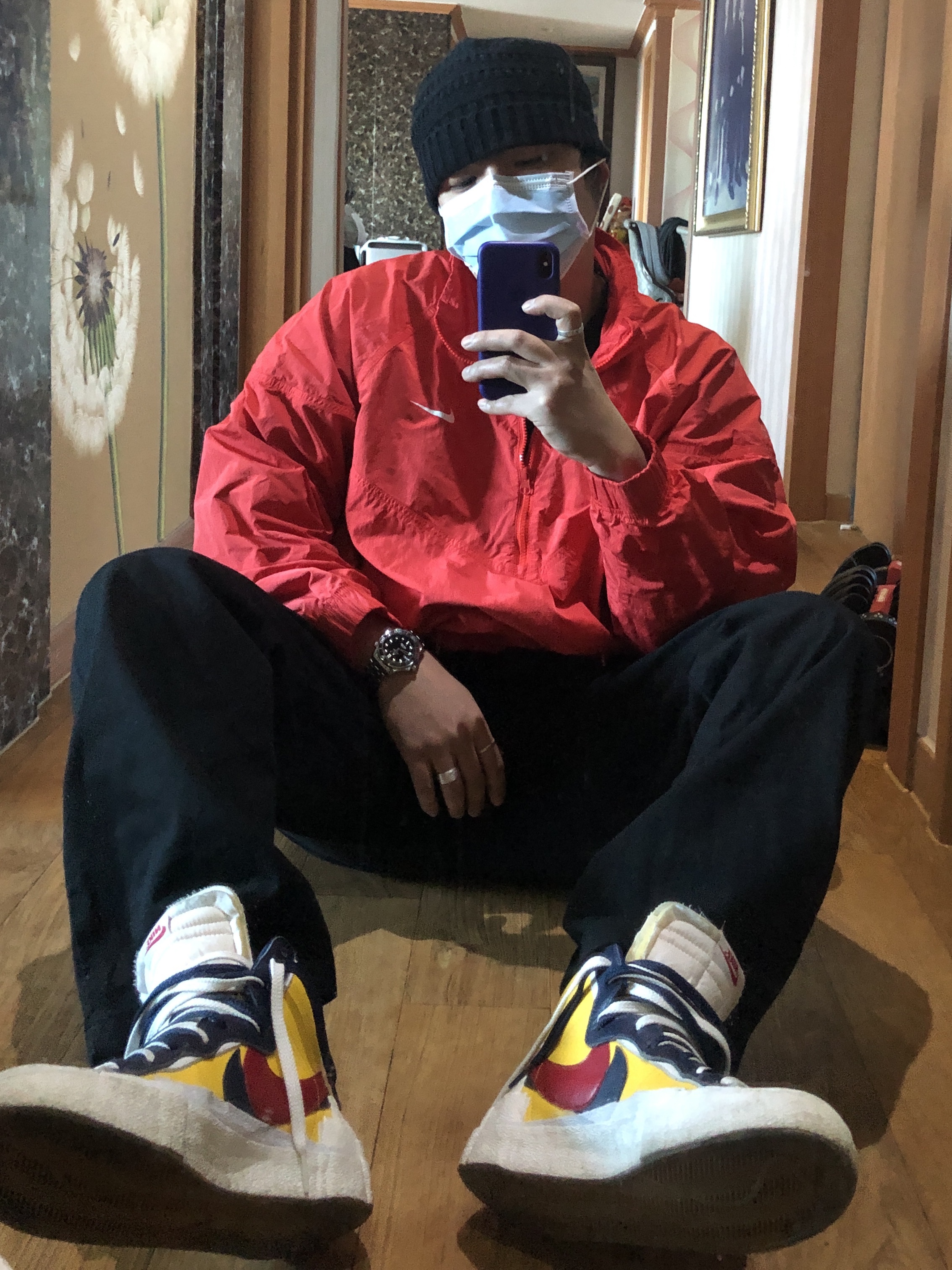 Nike x Sacai Blazer Mid Snow Beach 착용 스타일