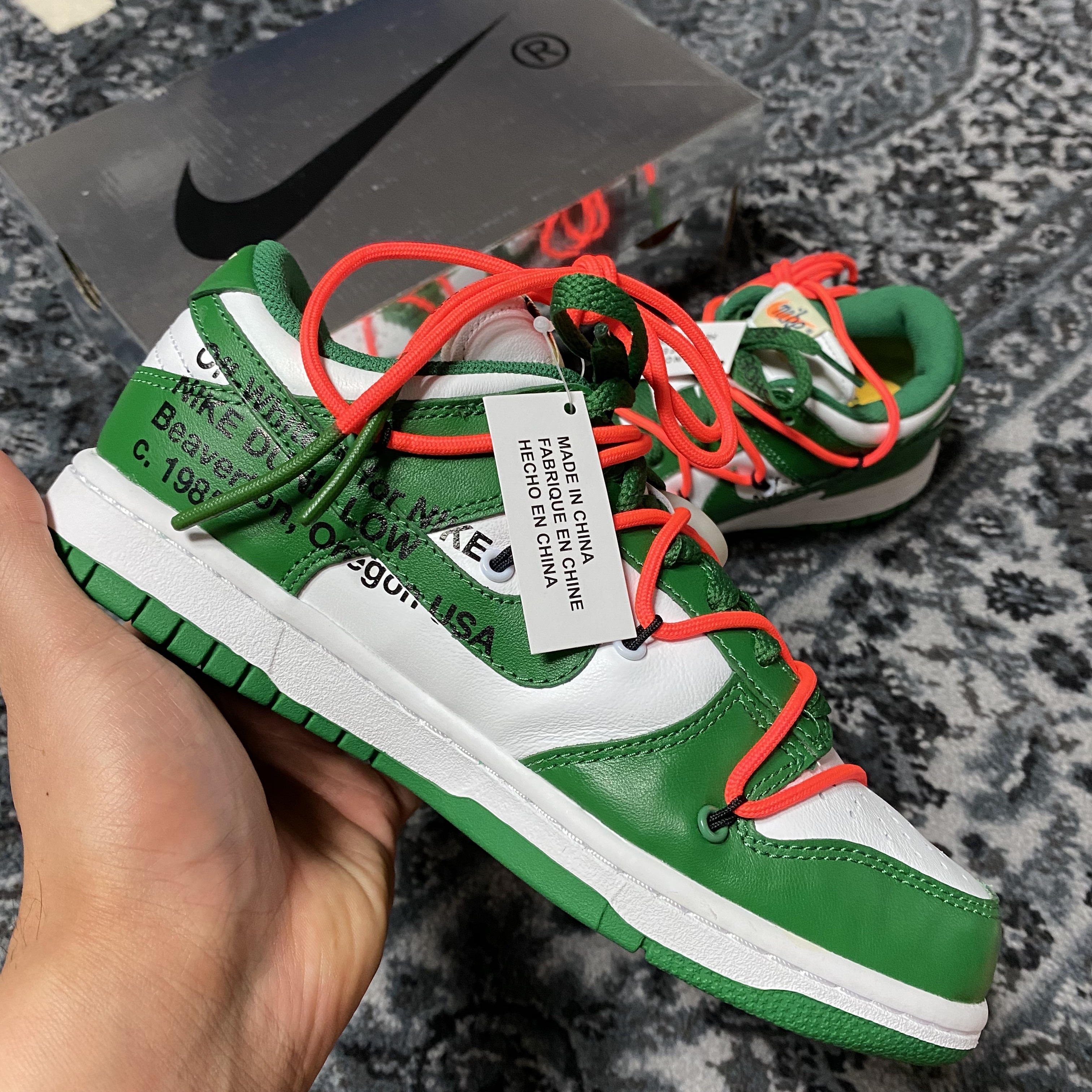 Nike x Off-White Dunk Low Pine Green 착용 스타일