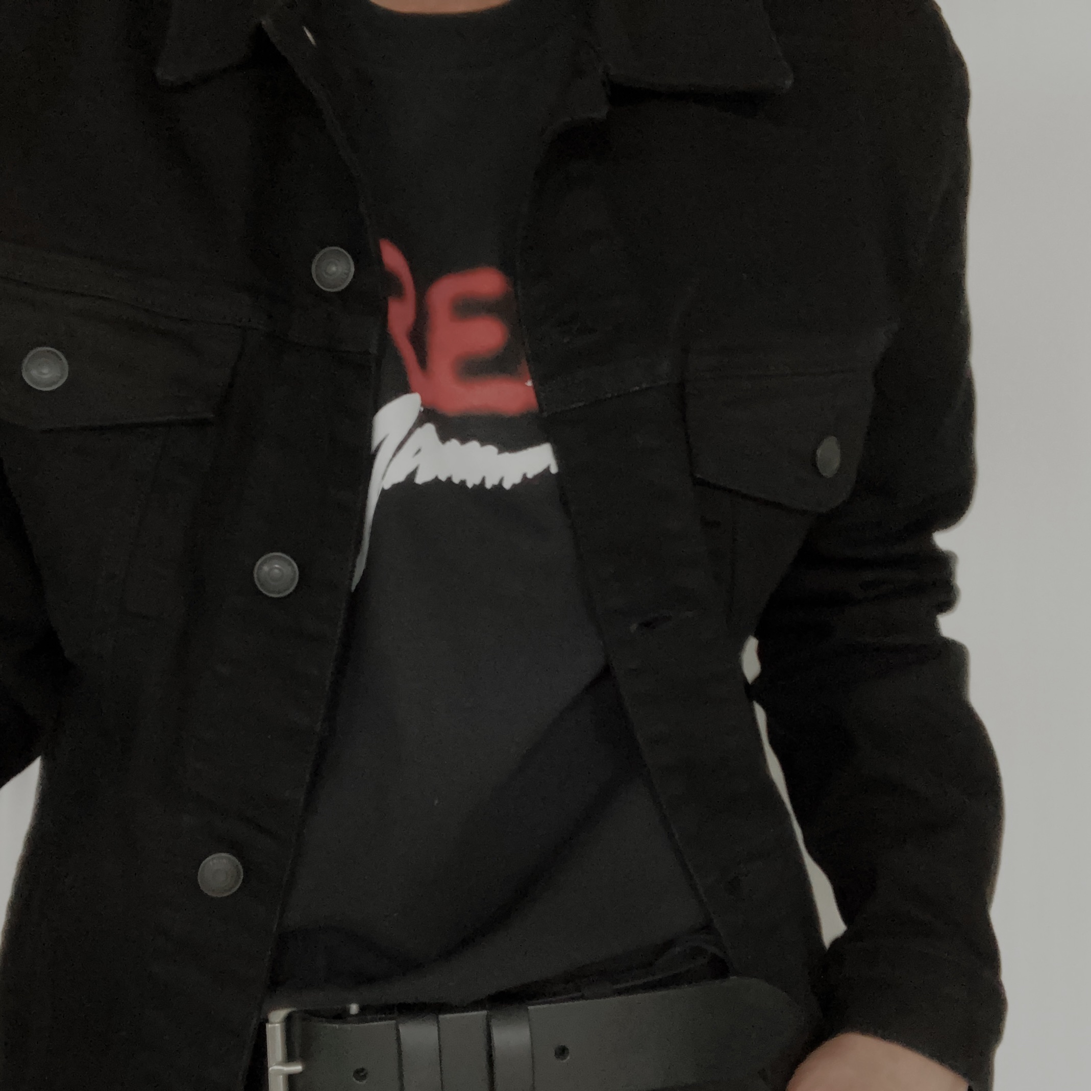 Supreme x Yohji Yamamoto Logo T-Shirt Black - 20FW 착용 스타일