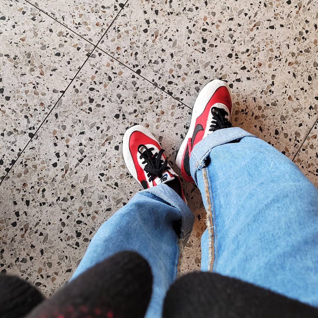 (W) Nike x Undercover Daybreak University Red 착용 스타일 - 1
