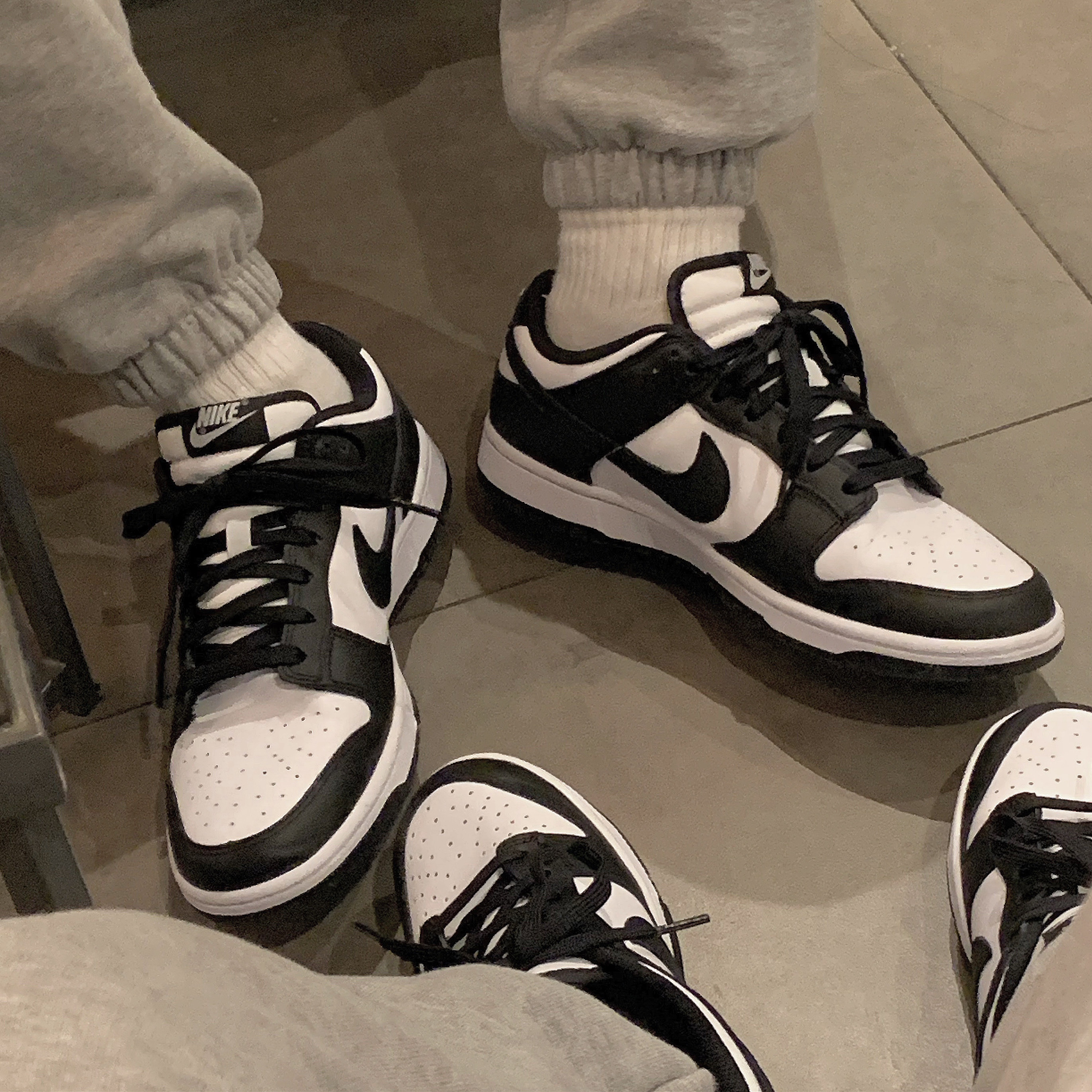 Nike Dunk Low Retro Black, (W) Nike Dunk Low Black 착용 스타일