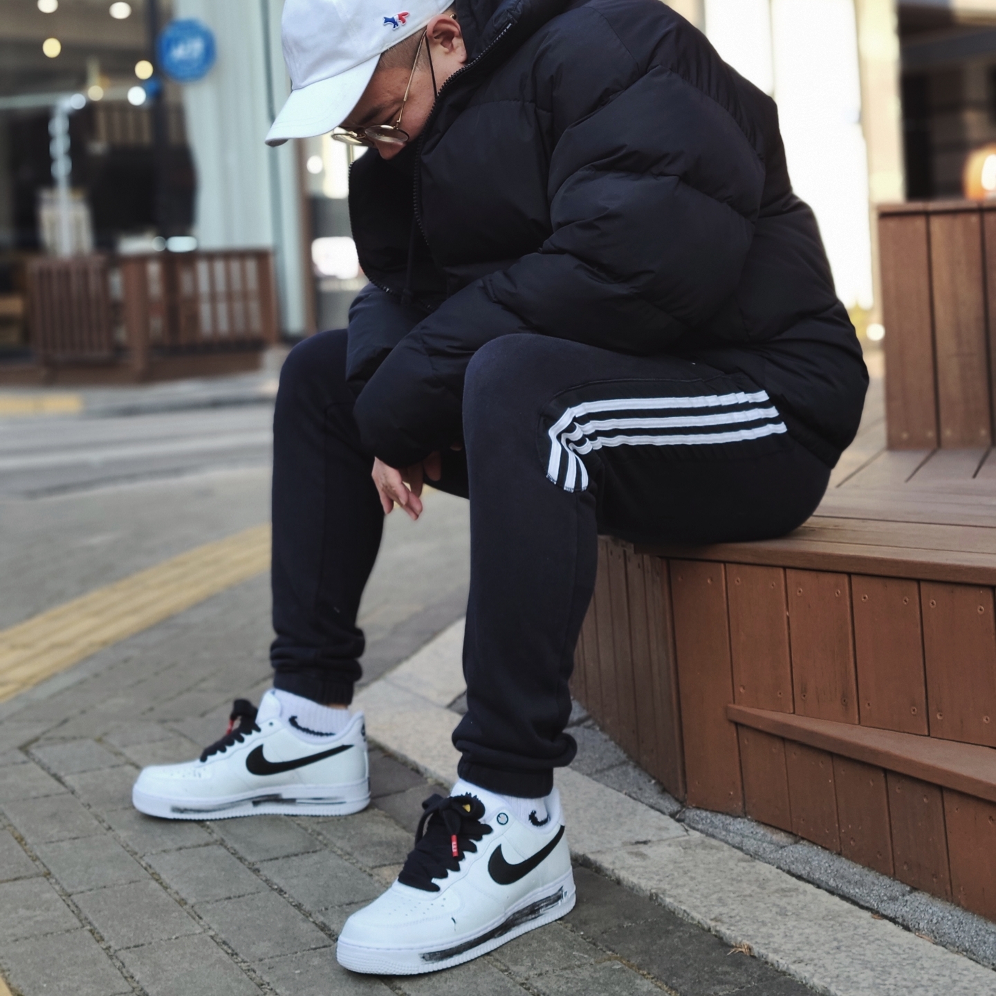 Nike x Peaceminusone Air Force 1 Low Para-Noise 2.0 착용 스타일