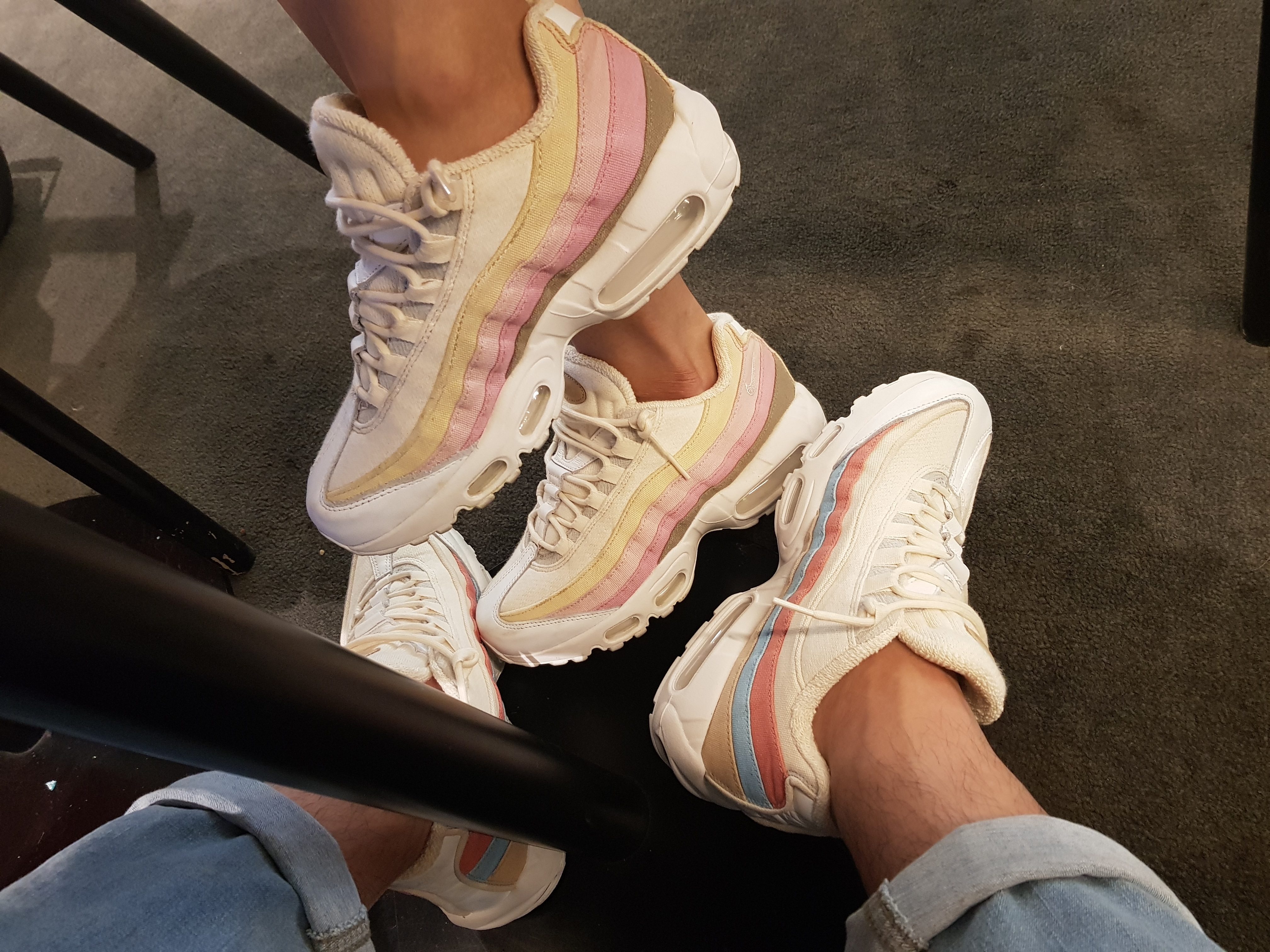 (W) Nike Air Max 95 Plant Color Collection Crimson Tint, (W) Nike Air Max 95 Plant Color Collection Lemon Wash 착용 스타일
