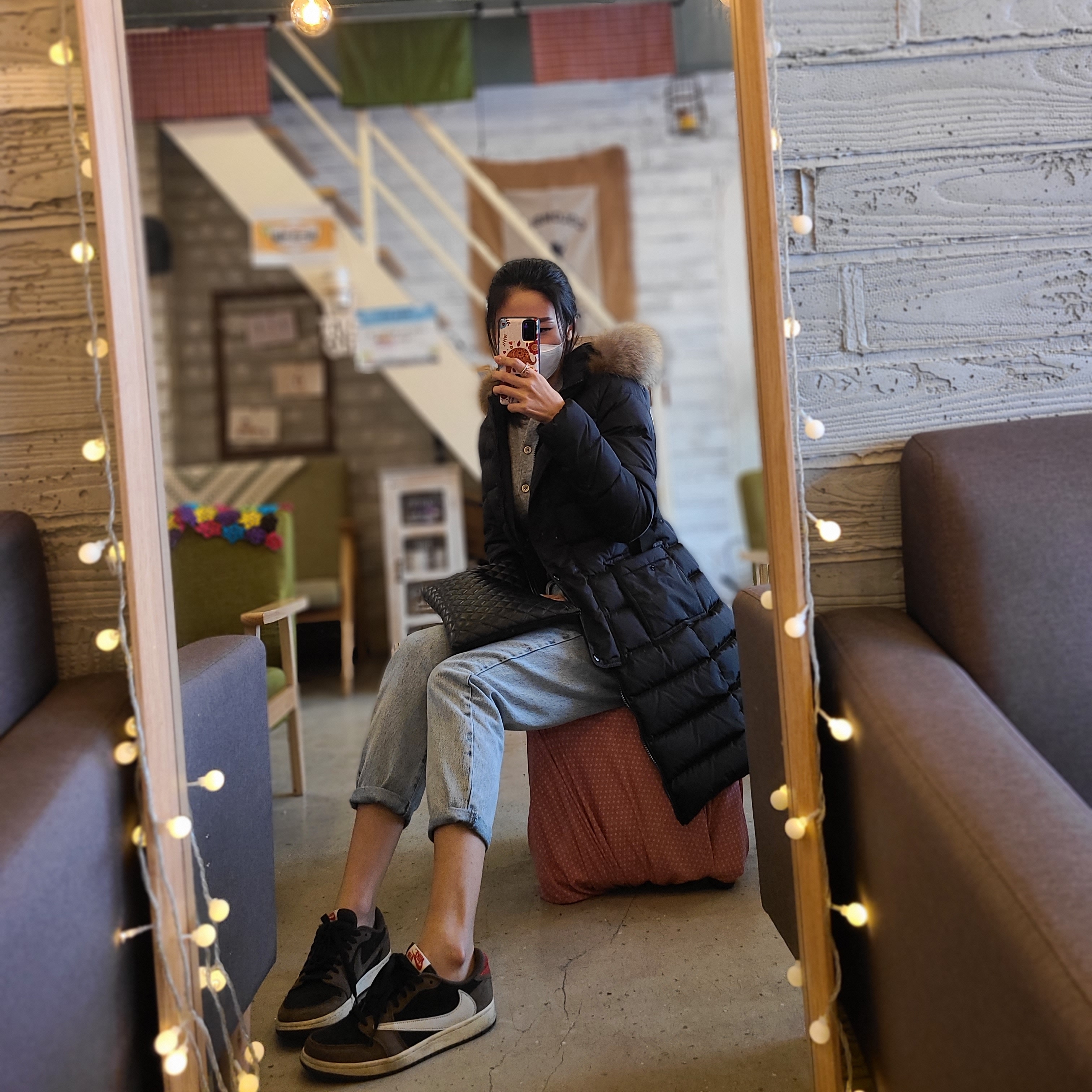 Jordan 1 x Travis Scott Retro Low OG SP Mocha 착용 스타일