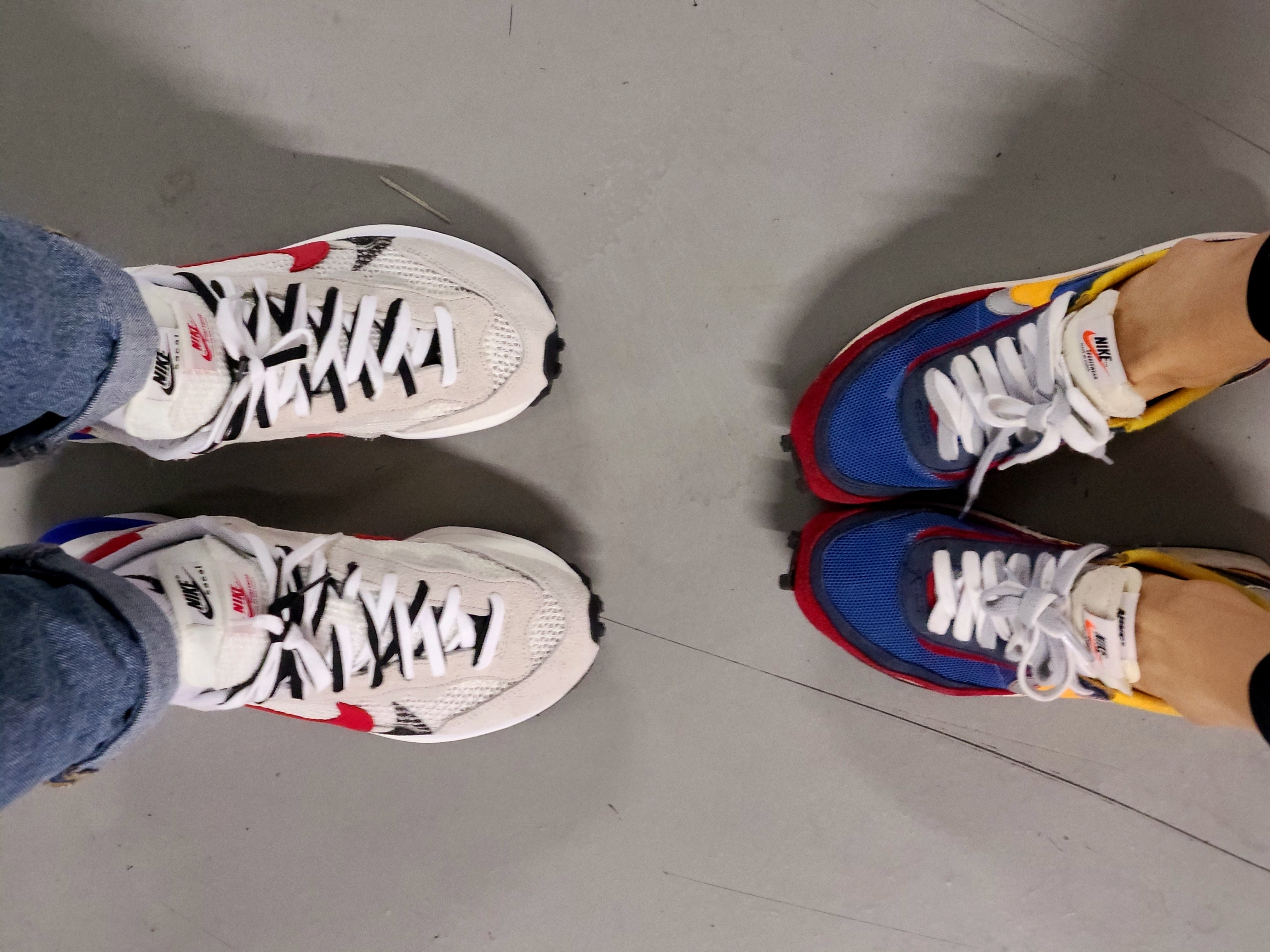 Nike x Sacai VaporWaffle Royal Fuchsia, Nike x Sacai LDWaffle Blue Multi 착용 스타일