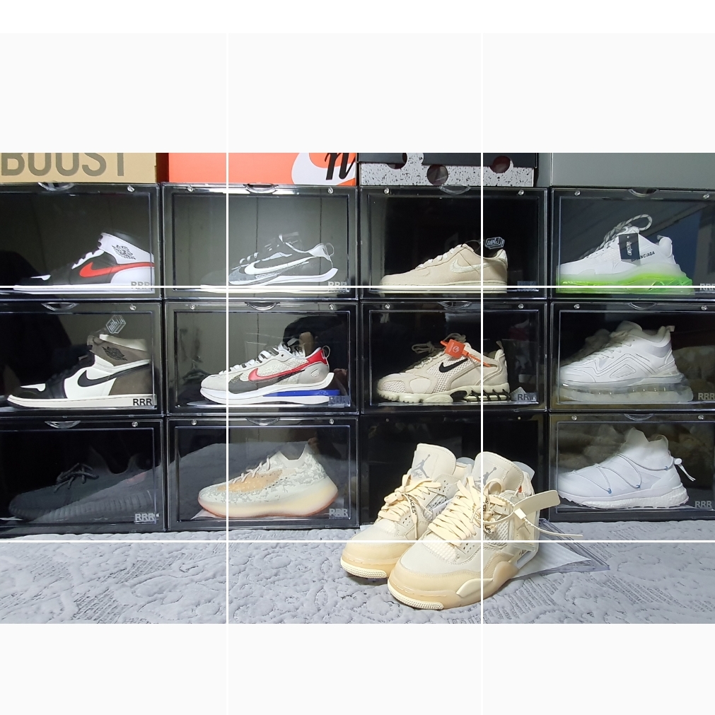 (W) Jordan 4 x Off-White Retro SP Sail, Adidas Yeezy Boost 350 V2 Black - Non-Reflective 착용 스타일