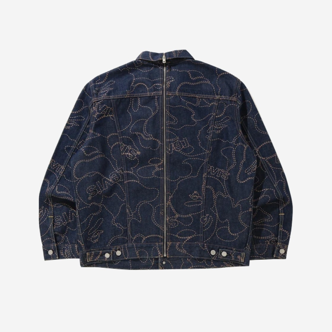 BAPE x Levi's Camo Trucker Jacket Indigo 상세 이미지 2