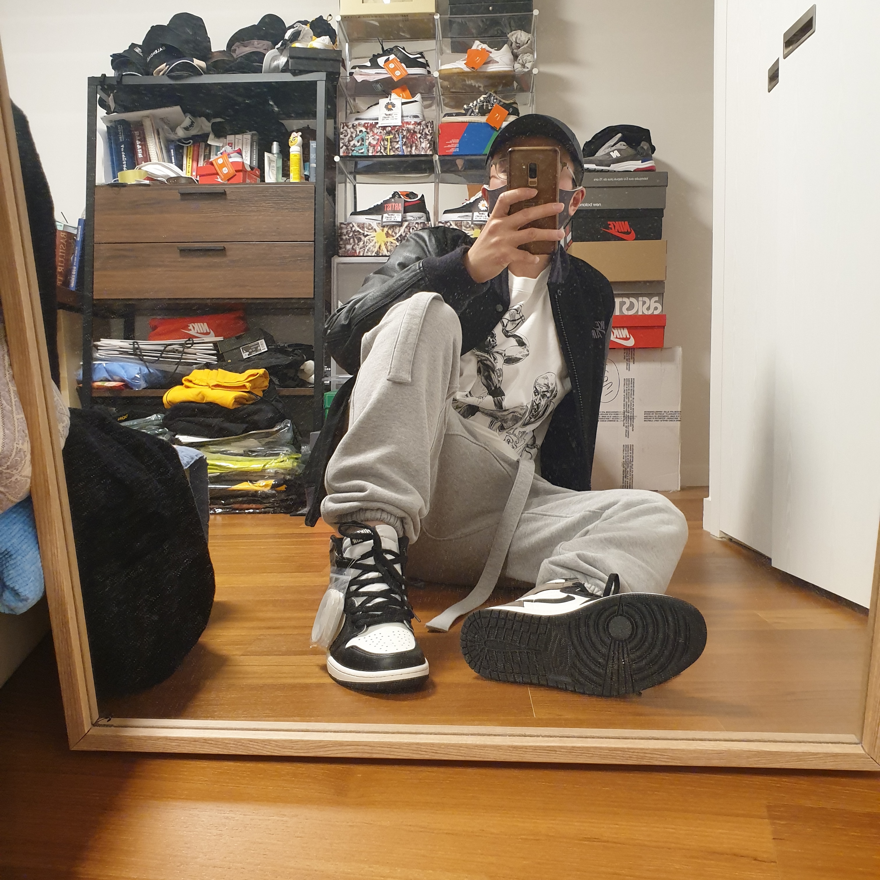 Jordan x Off-White S/S T-Shirt White - Asia, Jordan 1 Retro High OG Black Mocha 착용 스타일 - 3