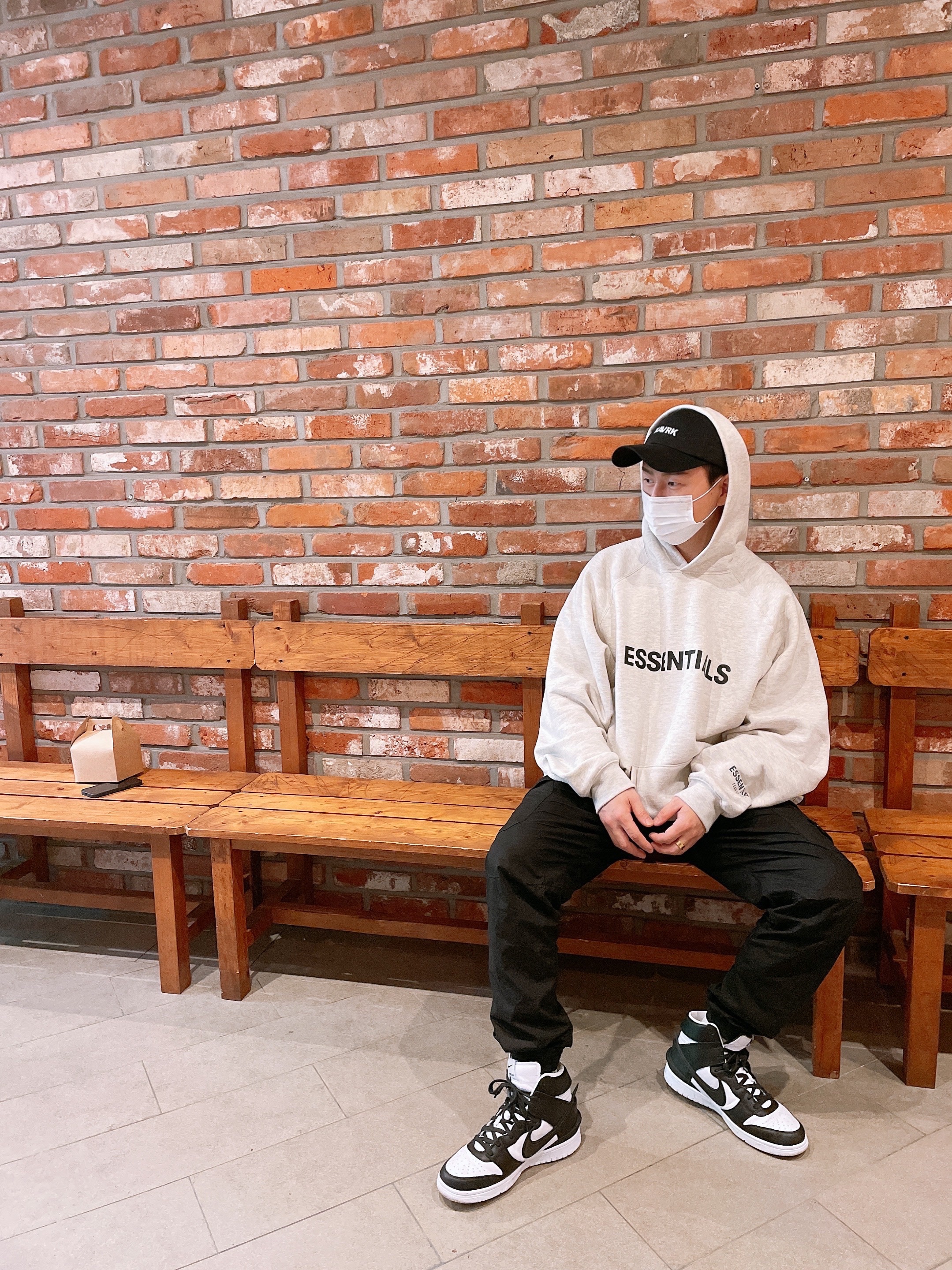Nike x Ambush Dunk High Black, Essentials 3D Silicon Applique Pullover Hoodie Oatmeal/Oatmeal Heather/Light Heather Oatmeal 2020 착용 스타일