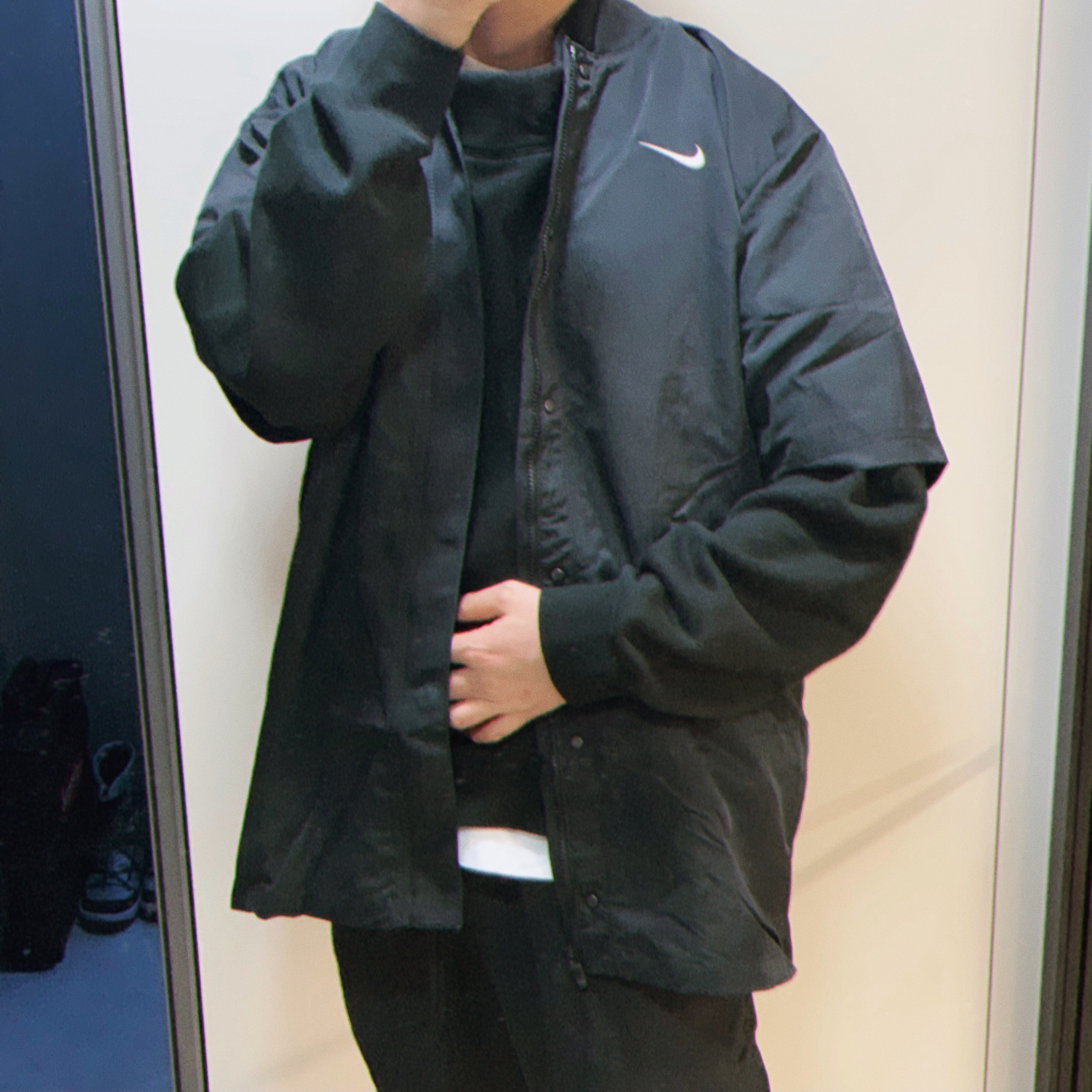 Nike x Fear of God Warm Up Top Off Noir, Nike x Fear of God Warm Up Pants Off Noir 착용 스타일 - 2