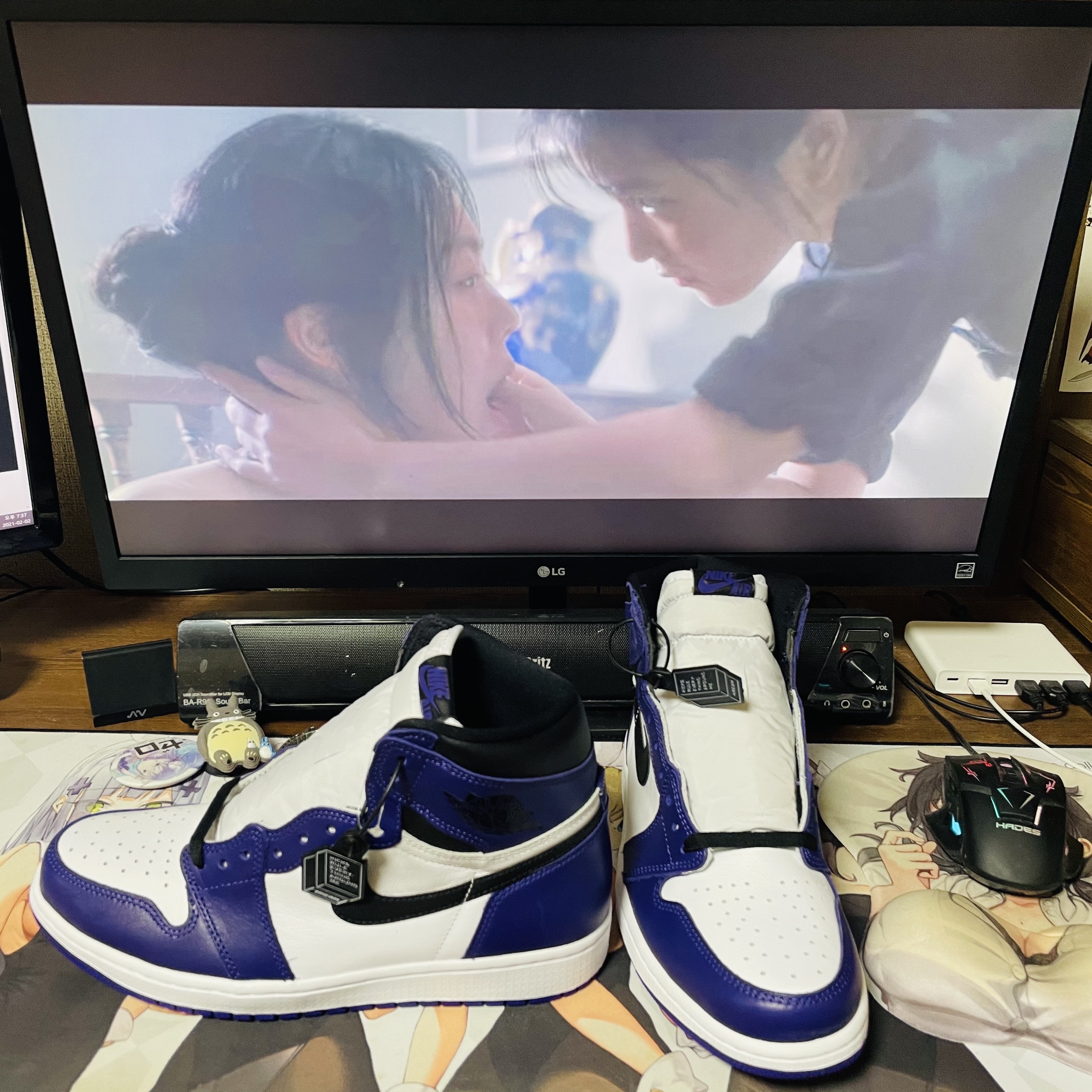 Jordan 1 Retro High OG Court Purple 2020 ์ฐฉ์ฉ ์คํ์ผ