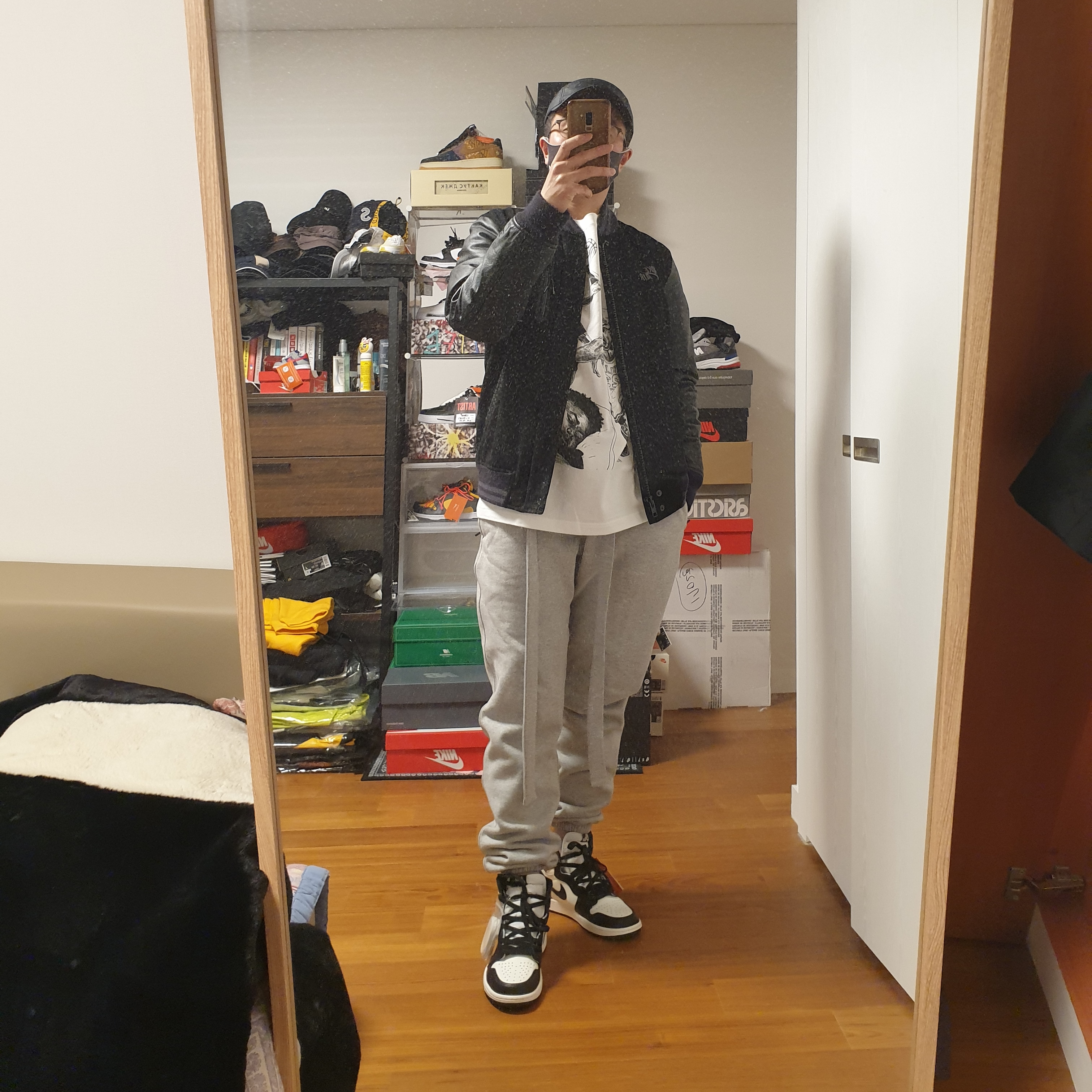 Jordan x Off-White S/S T-Shirt White - Asia, Jordan 1 Retro High OG Black Mocha 착용 스타일 - 2