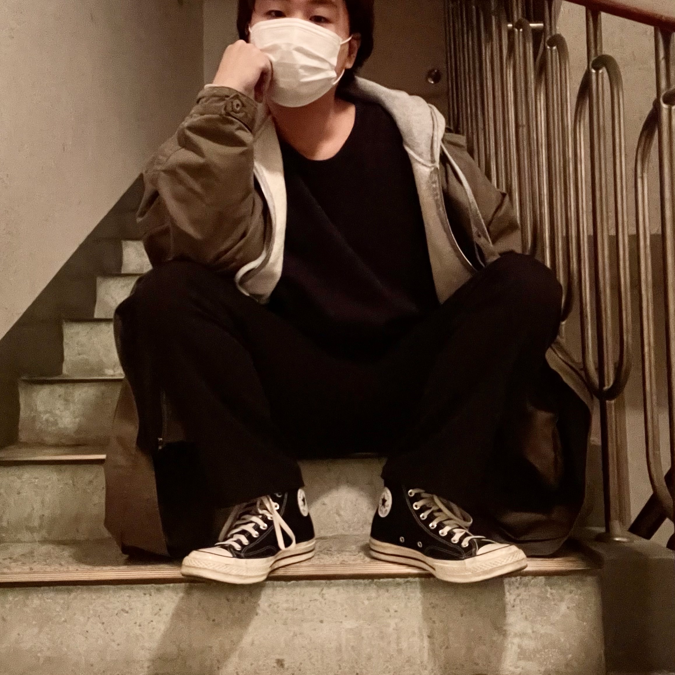 Converse Chuck 70 Hi Black 착용 스타일 - 1