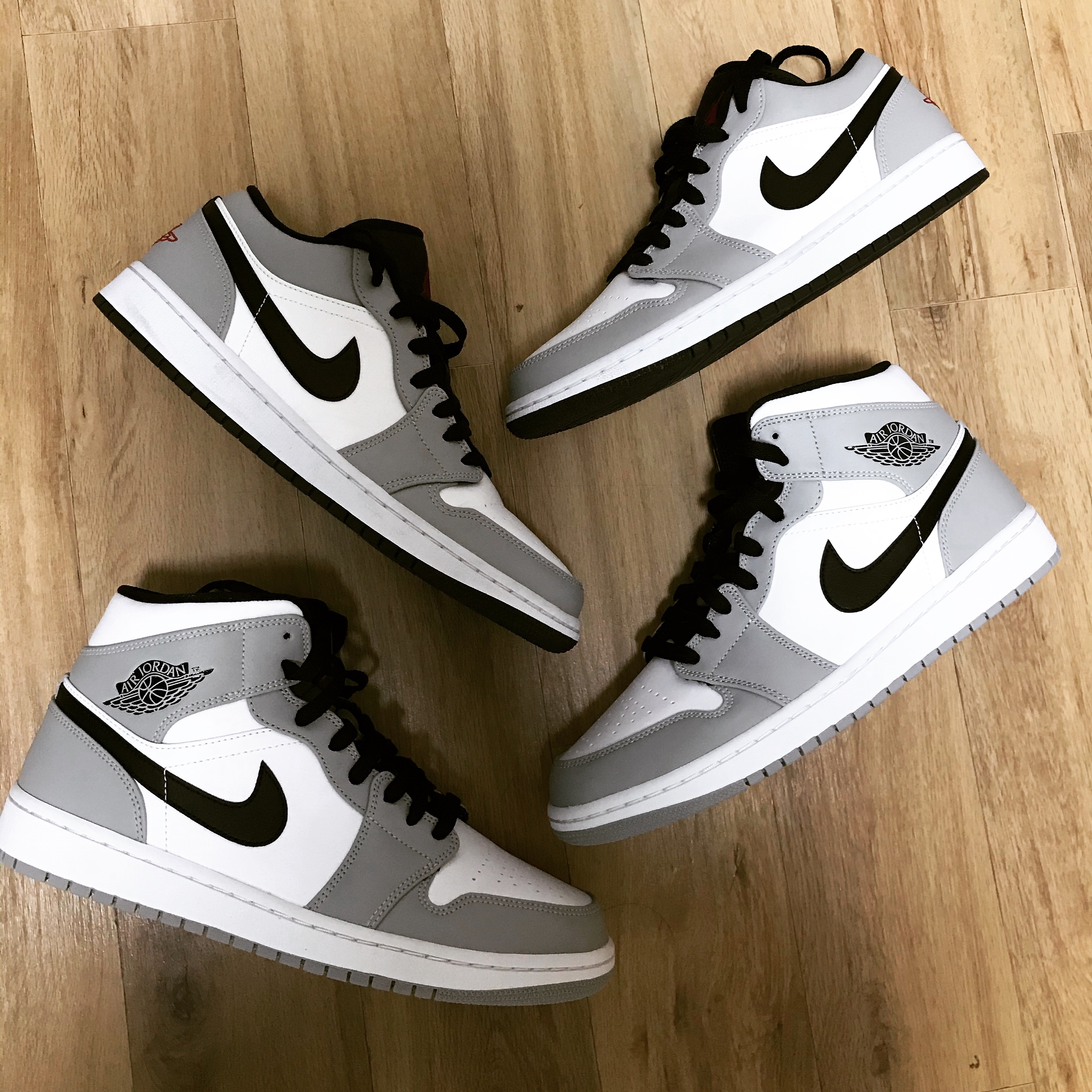 Jordan 1 Low Light Smoke Grey, Jordan 1 Mid Light Smoke Grey 착용 스타일