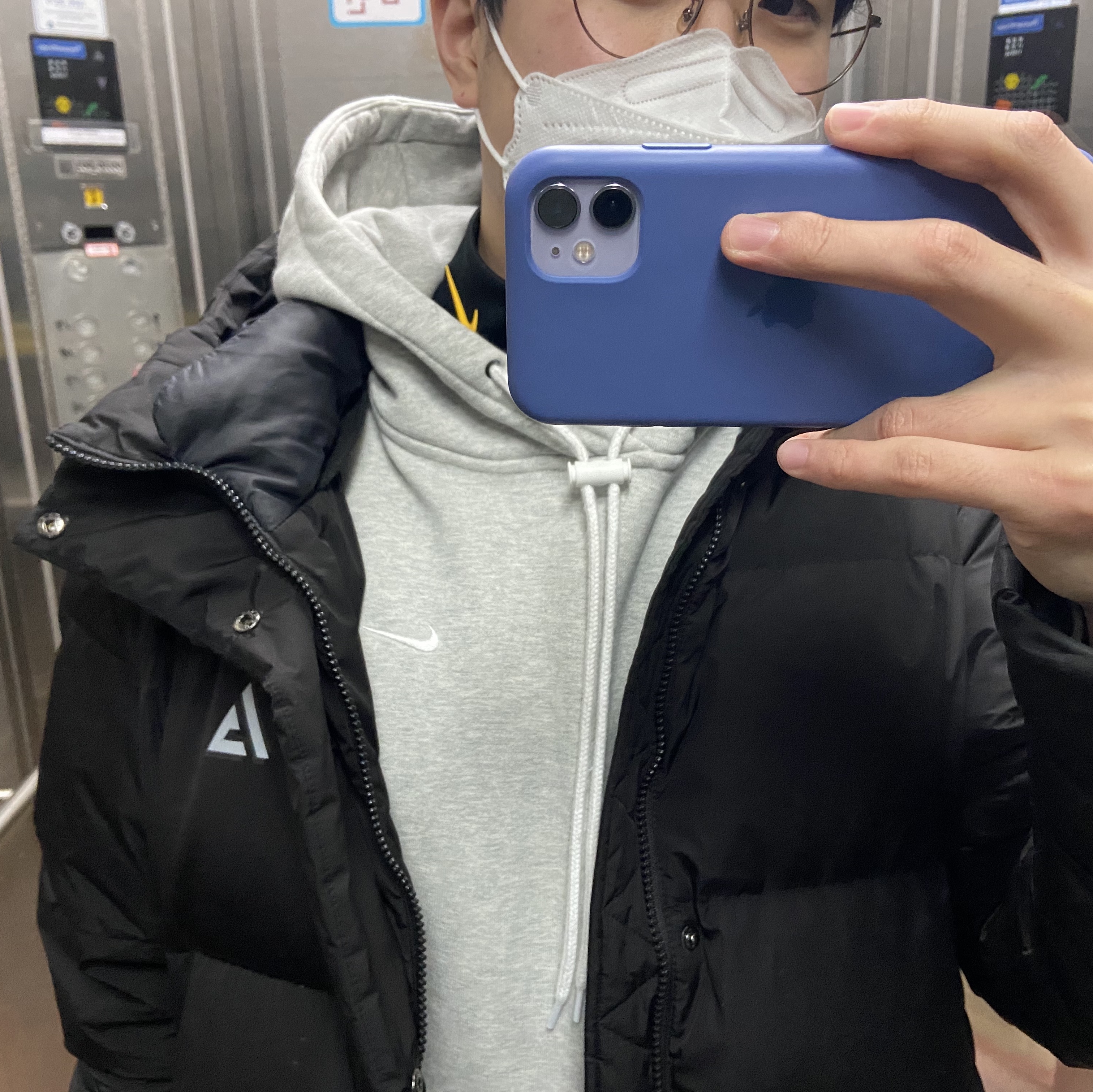 Nike x Drake Nocta Essential Mock Neck Black - Asia, Nike M NRG Hoodie Grey Heather 착용 스타일 - 2