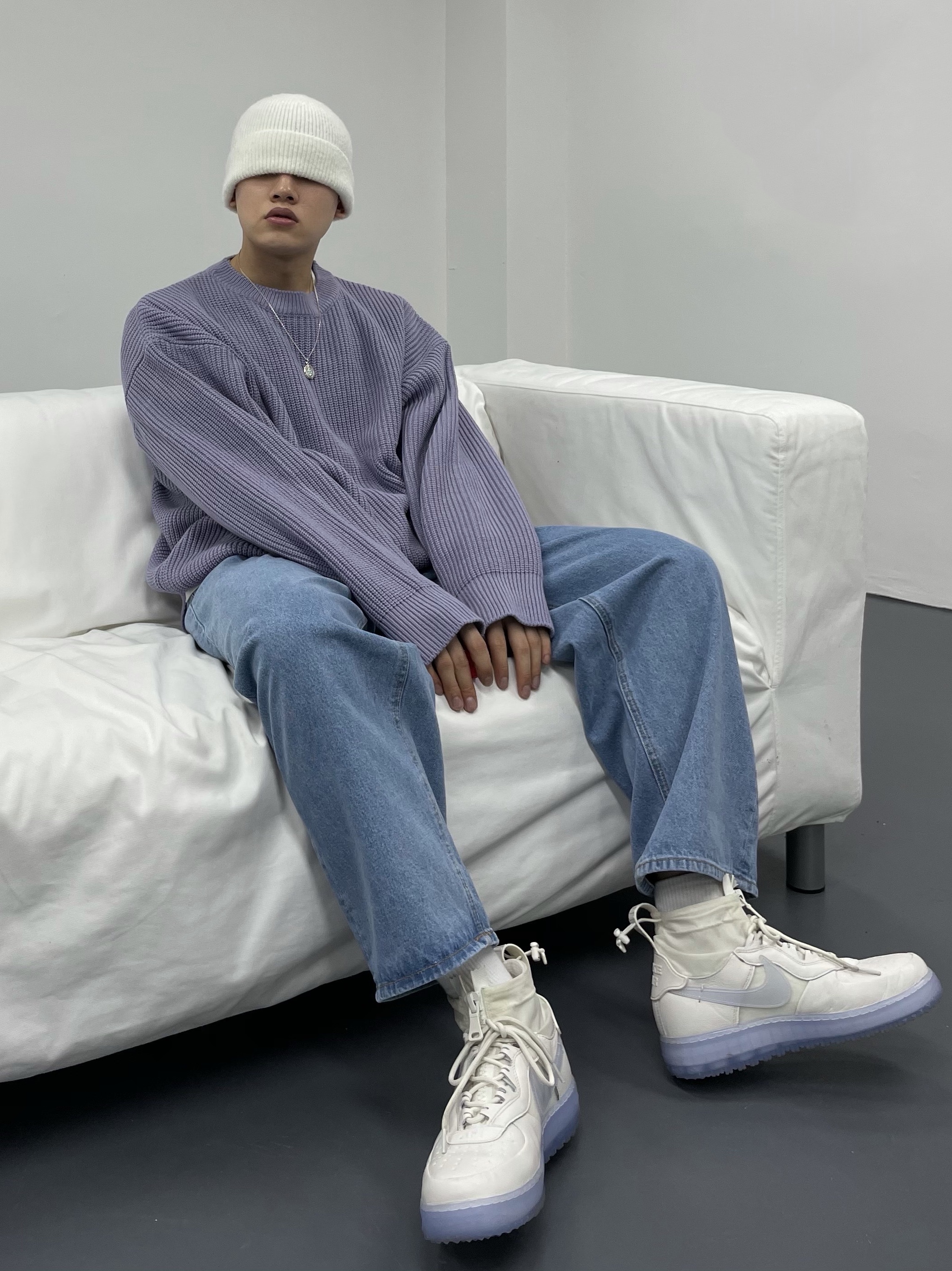 Nike Air Force 1 Gore-Tex High Phantom White 착용 스타일 - 1
