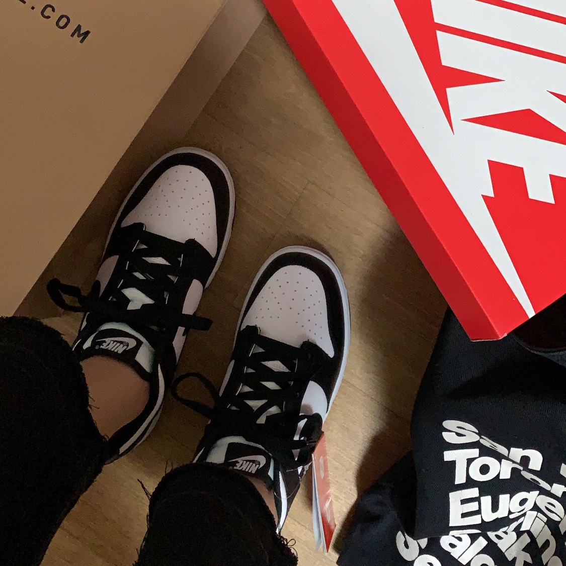 (W) Nike Dunk Low Black 착용 스타일