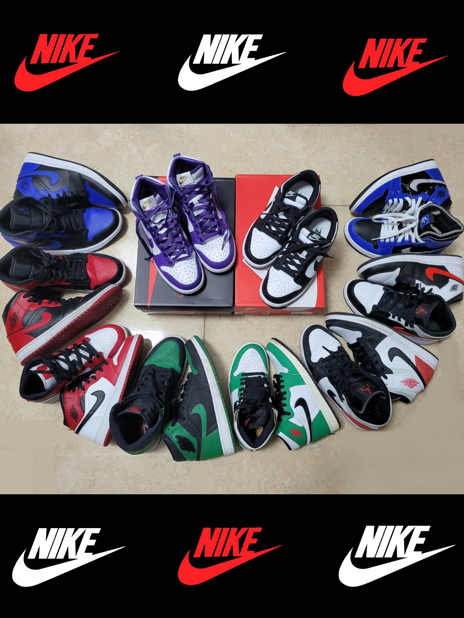 Jordan 1 Mid Black Hyper Royal, Jordan 1 Mid Bred Banned 2020 착용 스타일
