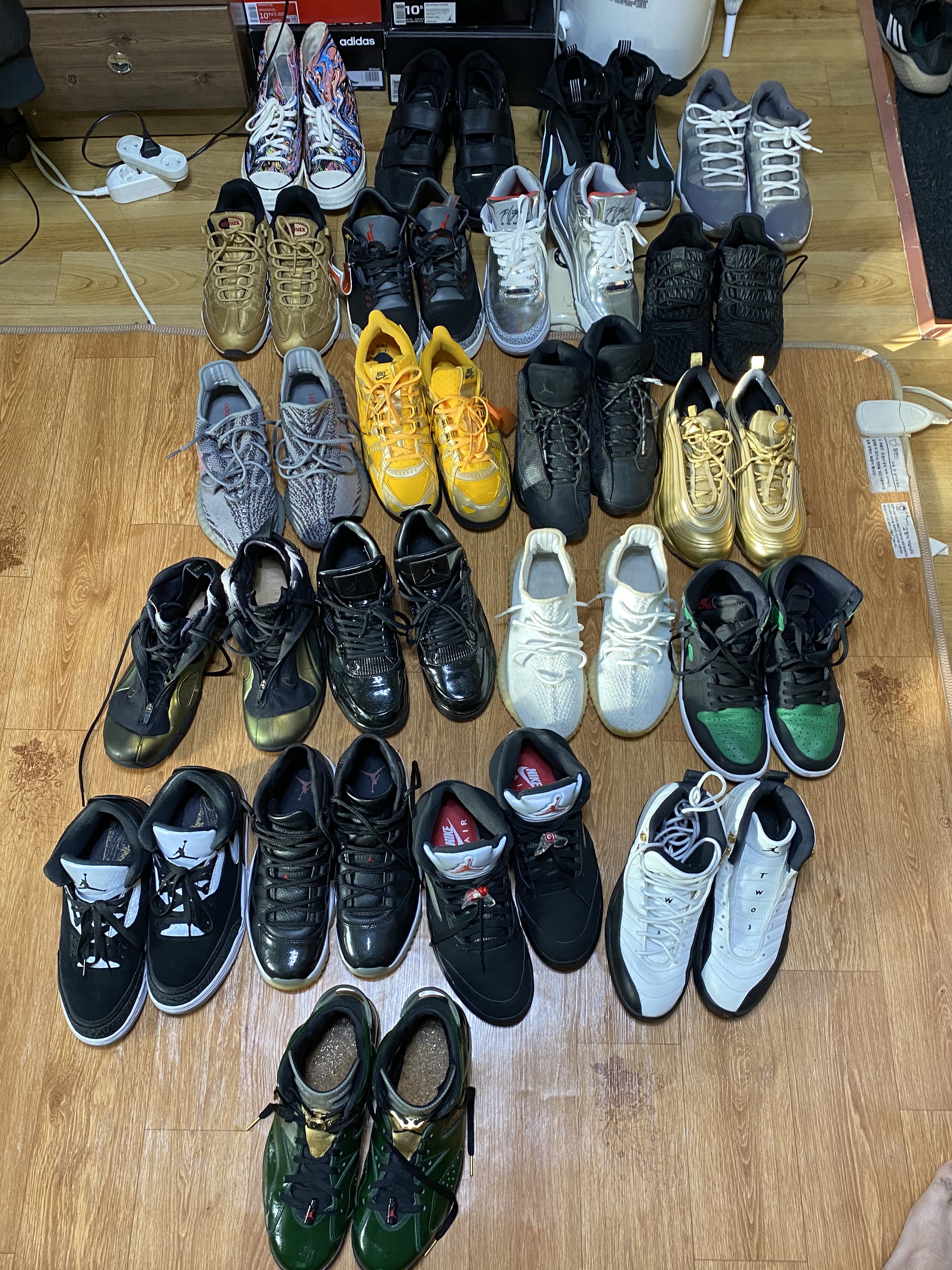 Jordan 6 Retro Champagne, Jordan 3 Retro Tinker Black Cement Gold 착용 스타일