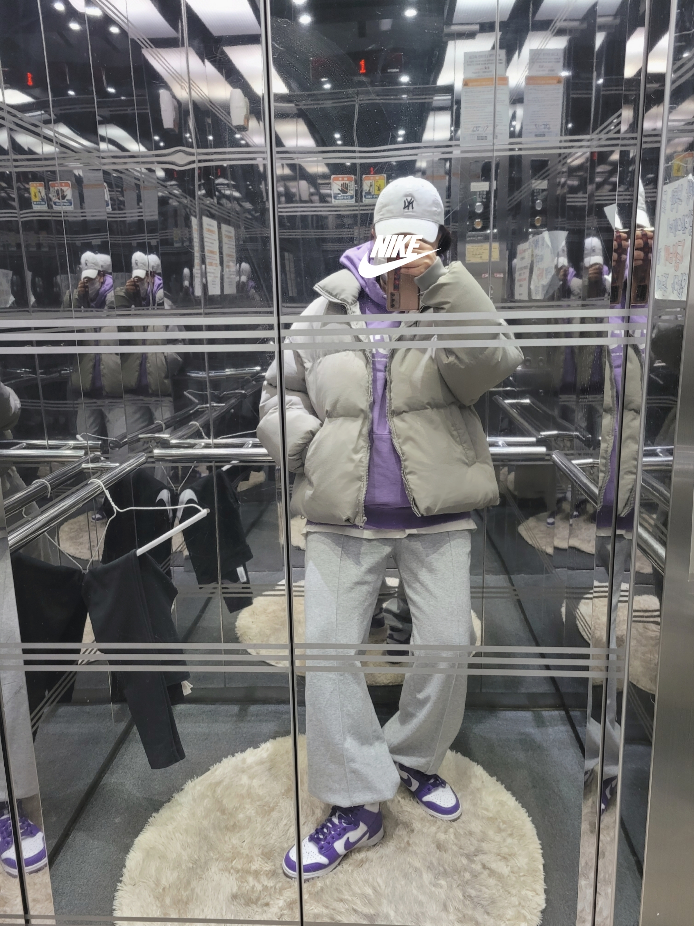 (W) Nike Dunk High SP Varsity Purple 착용 스타일