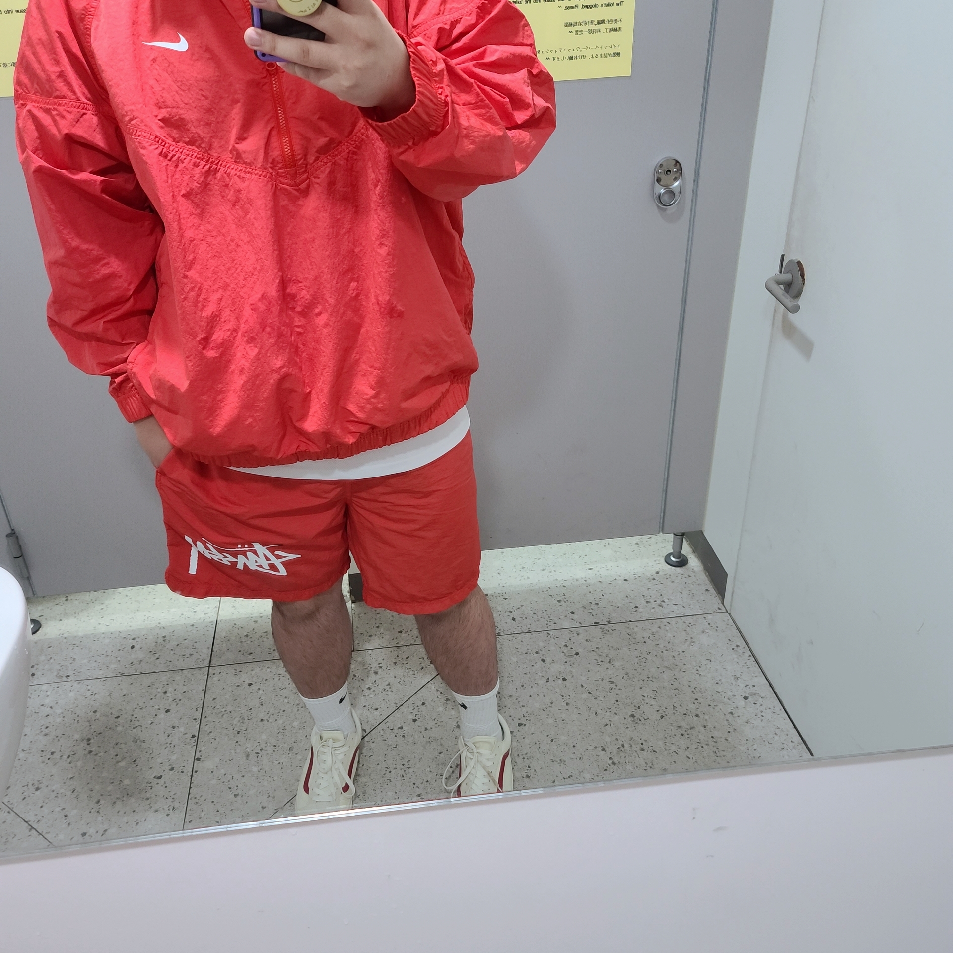 Vans Vault OG Style 36 LX Red, Nike x Stussy Windrunner Jacket Habanero Red 착용 스타일