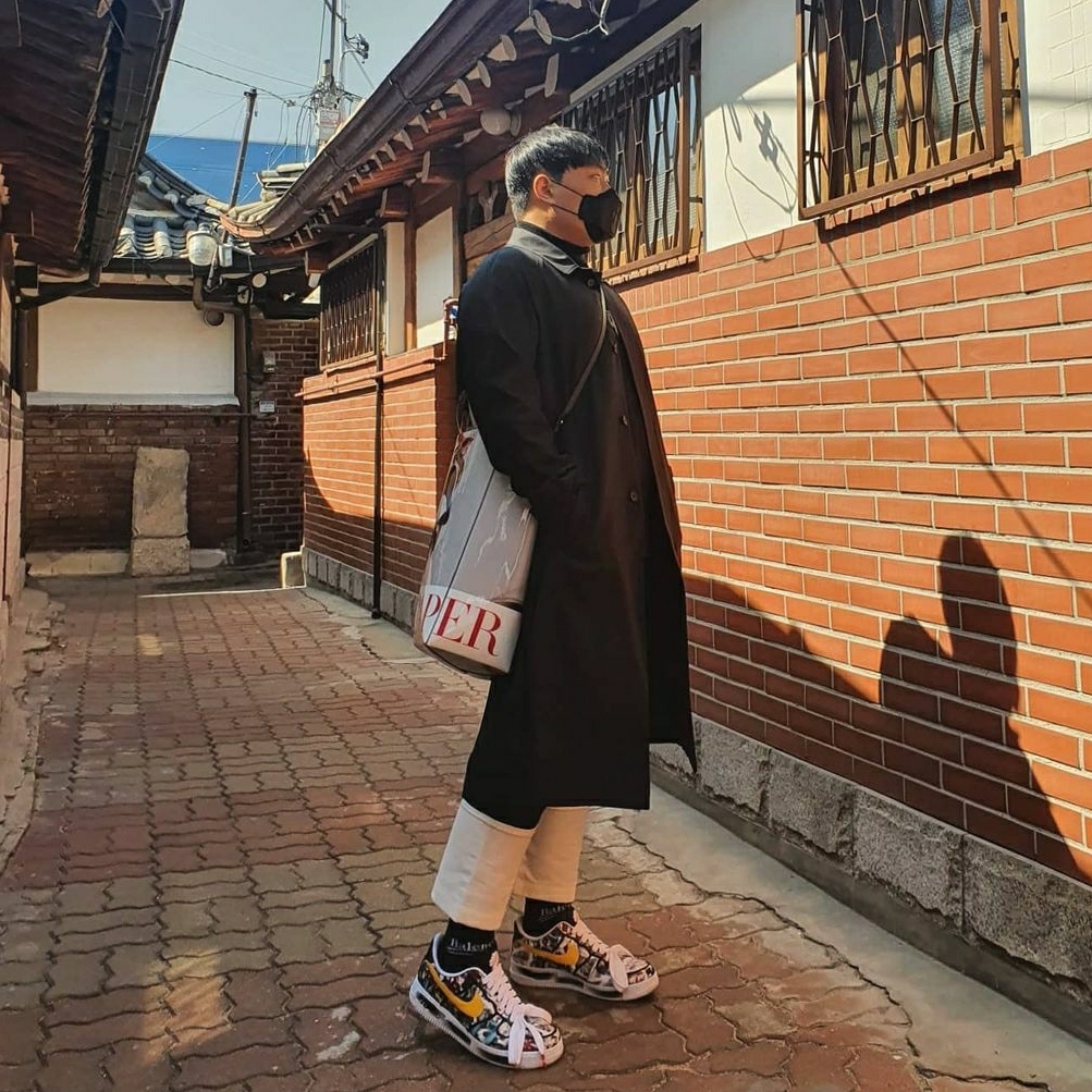 Nike x Peaceminusone Air Force 1 Low Para-Noise 착용 스타일
