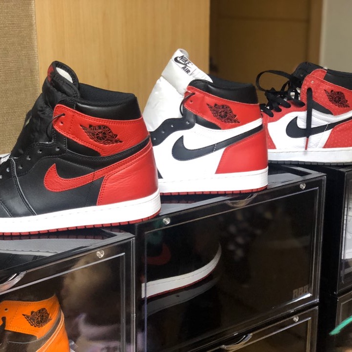 Jordan 1 Retro High OG Bred Banned 2016, Jordan 1 Retro High OG Black Toe 2016 착용 스타일 - 3