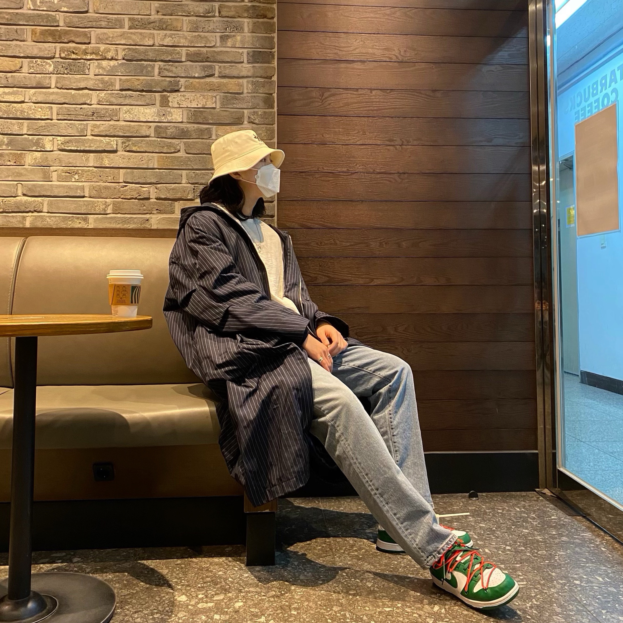 Nike x Off-White Dunk Low Pine Green 착용 스타일