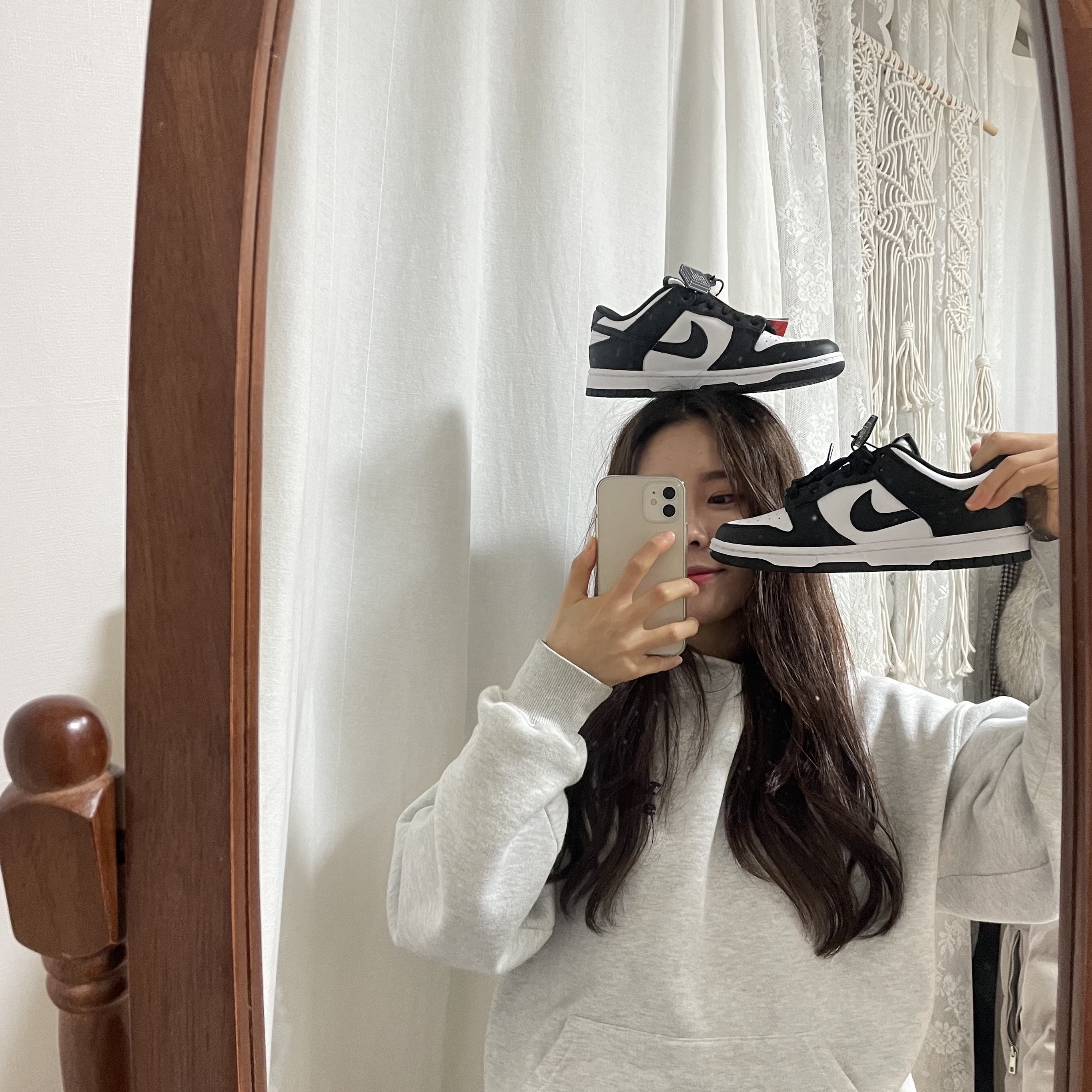 (W) Nike Dunk Low Black 착용 스타일