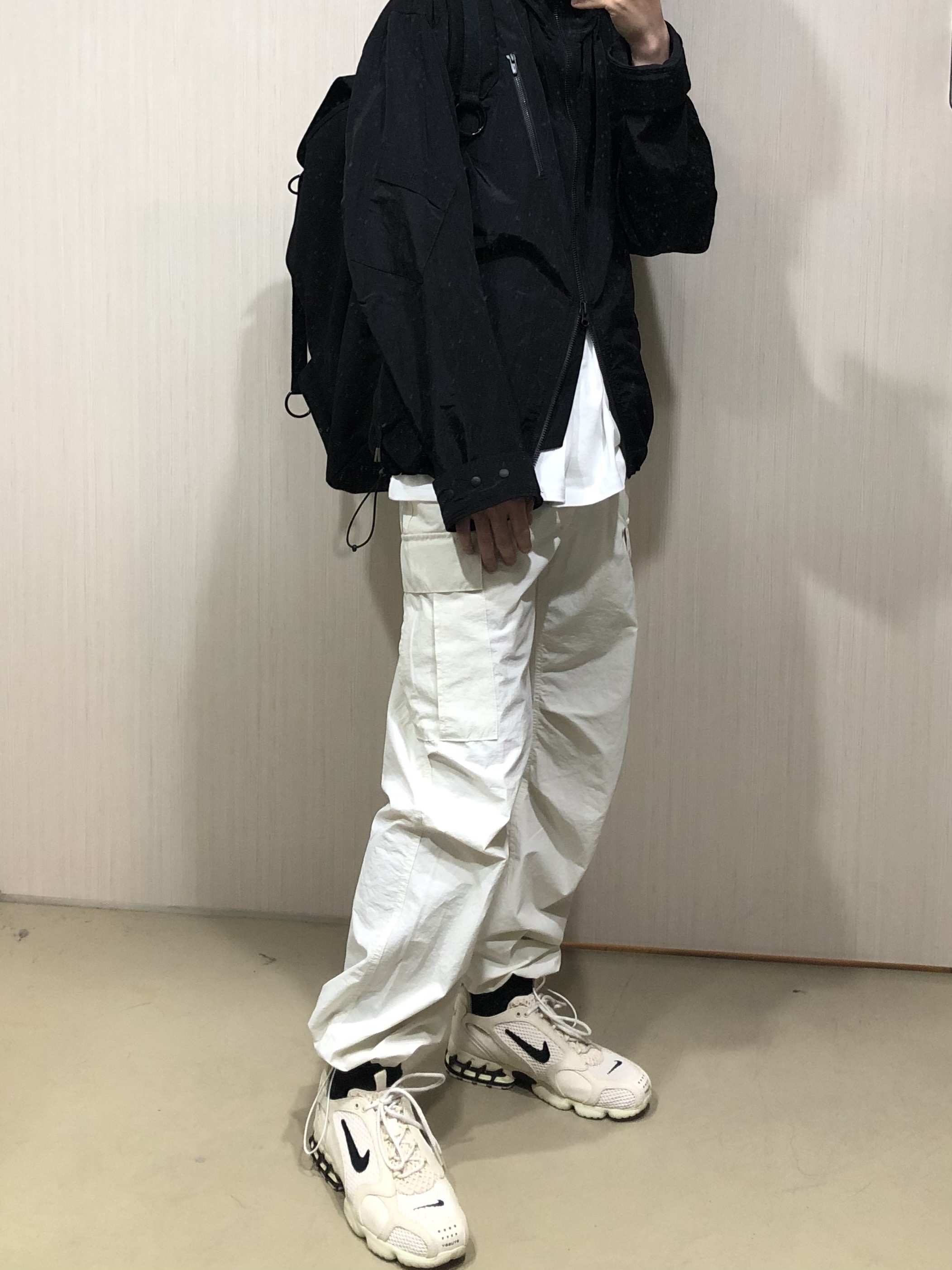 Nike x Stussy Air Zoom Spiridon Cage 2 Fossil 착용 스타일