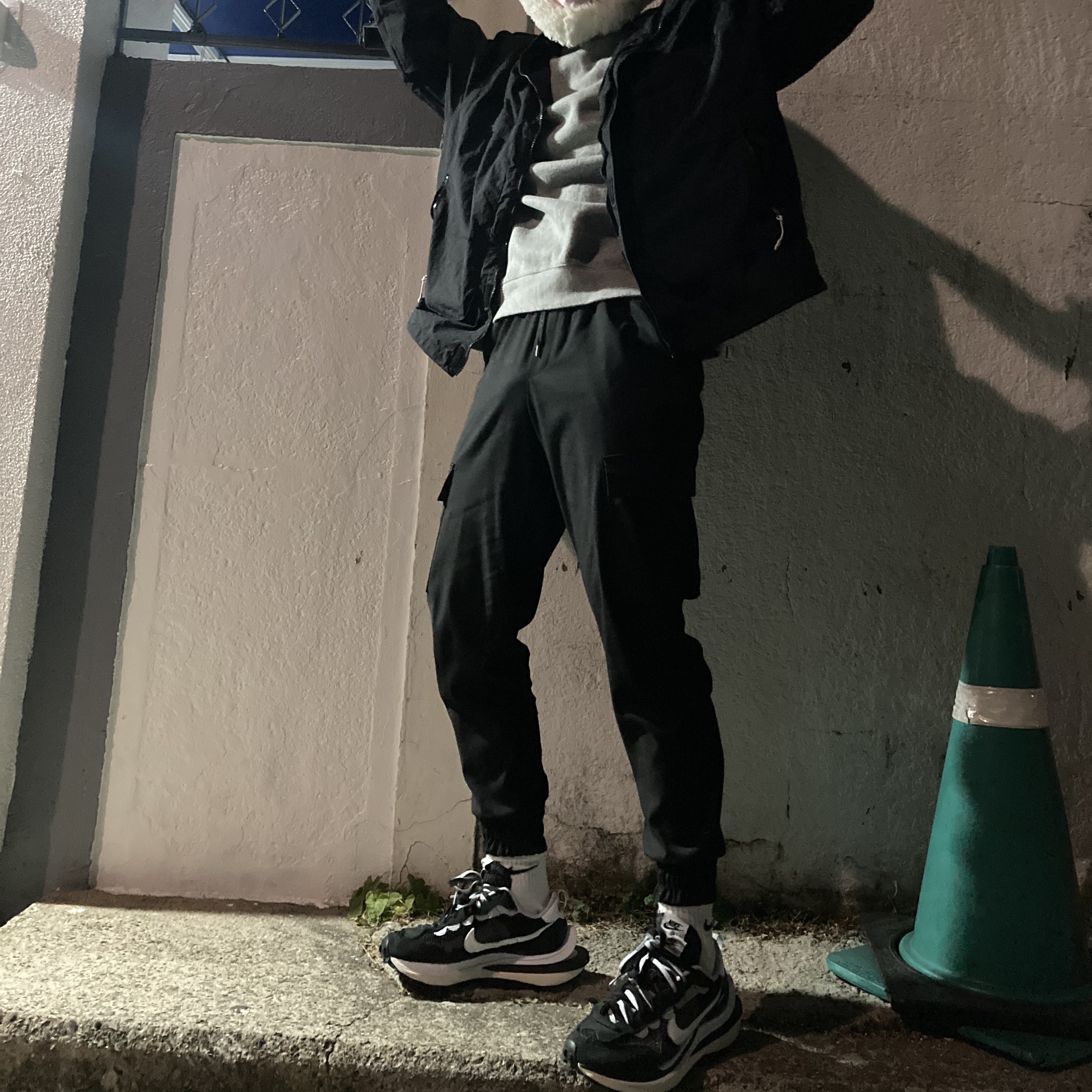 Nike x Sacai VaporWaffle Black White 착용 스타일