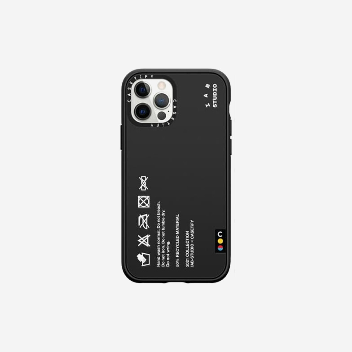 Casetify x IAB Studio iPhone Matte Cloth Tag Case Black 상세 이미지 1