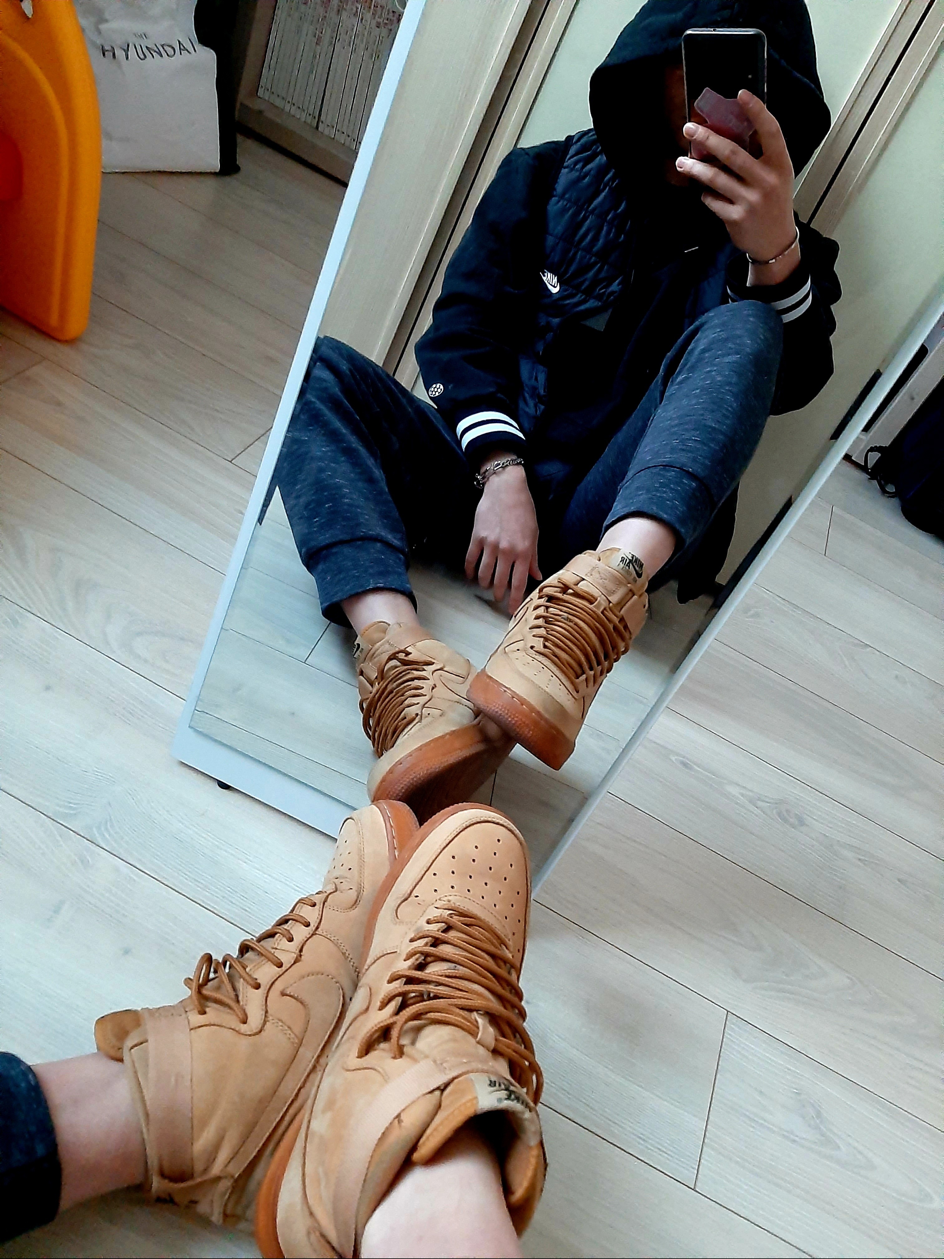 Nike Air Force 1 High Wheat 2015 착용 스타일