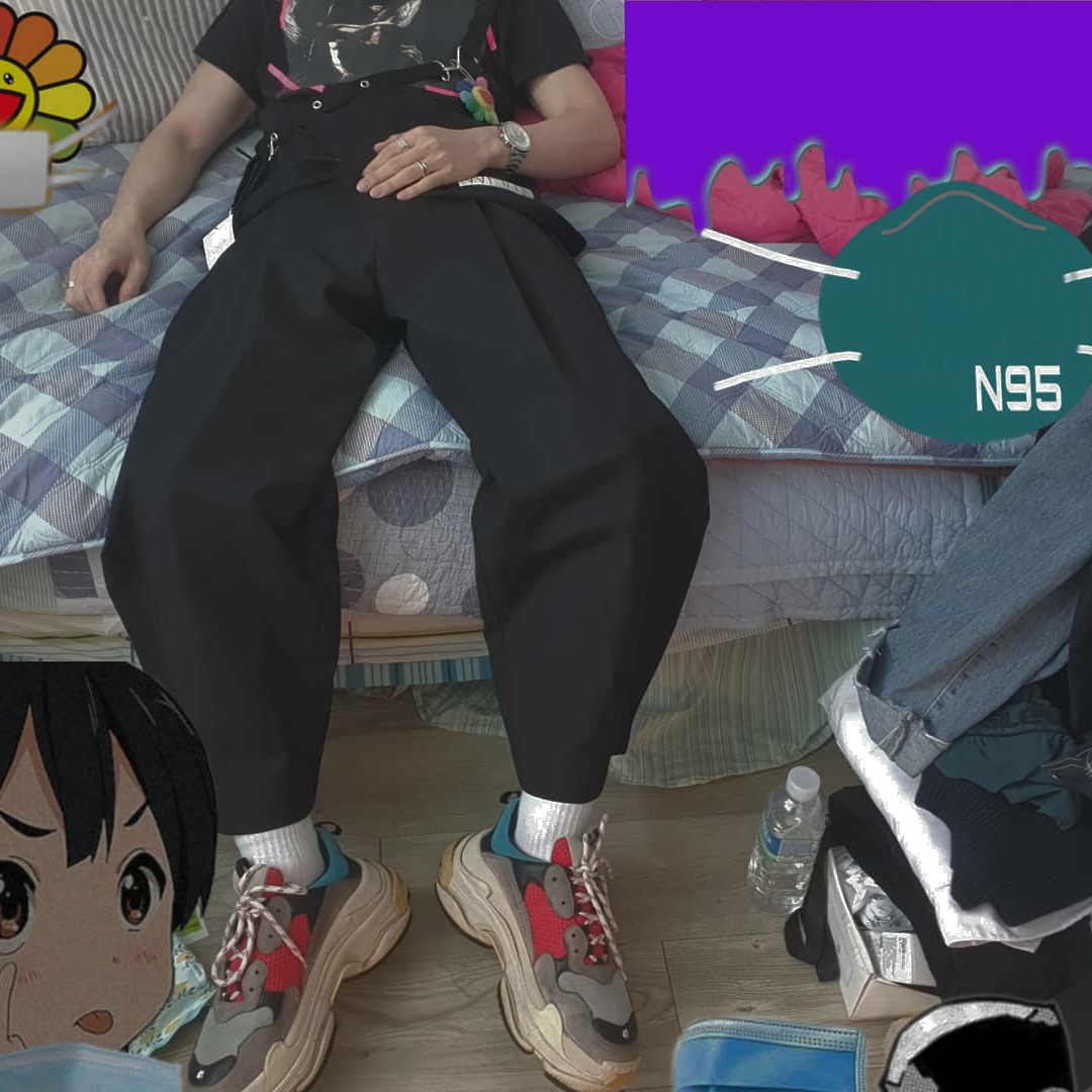 Balenciaga Triple S Grey Red Blue 2018 Reissue 착용 스타일