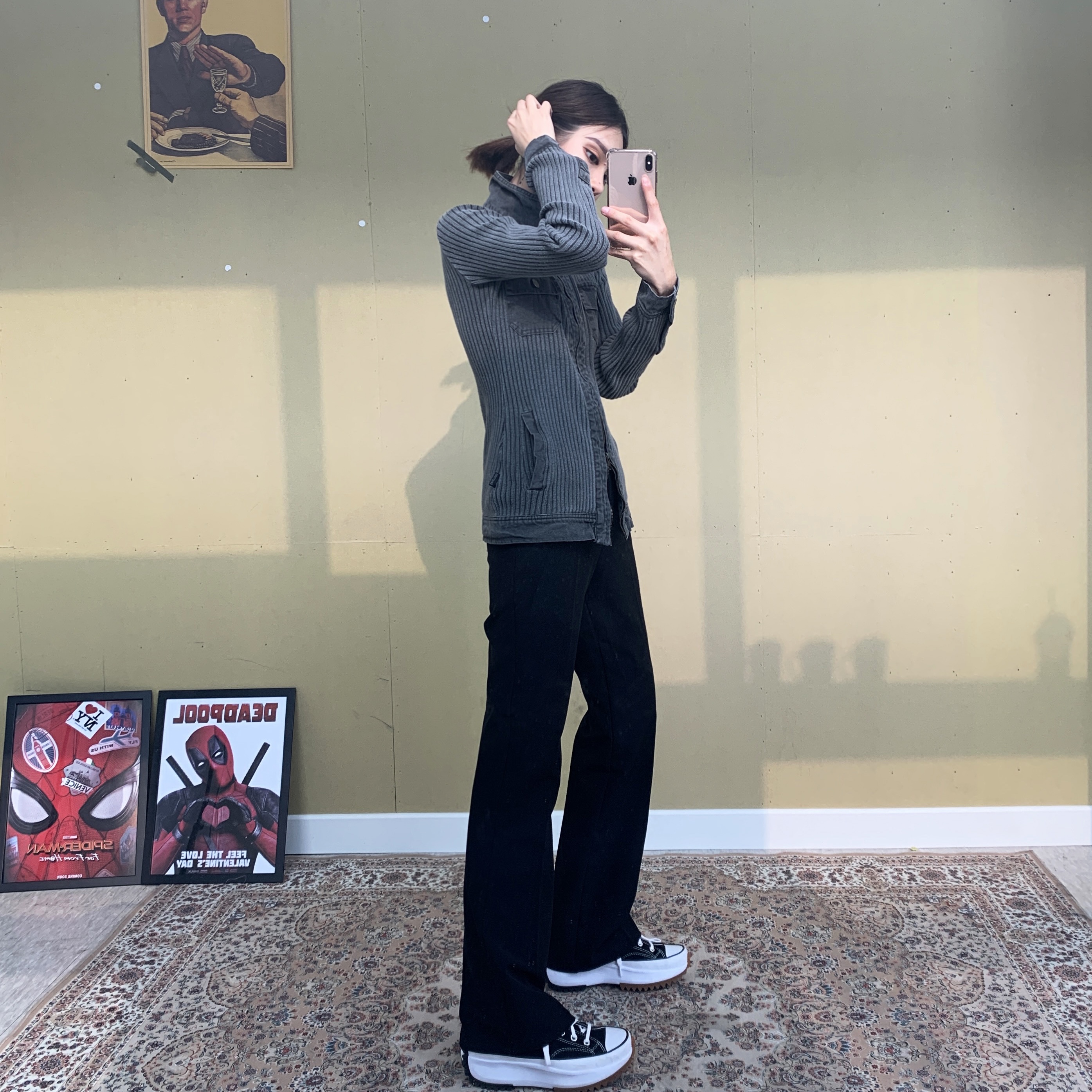 Converse Run Star Hike Low Black 착용 스타일