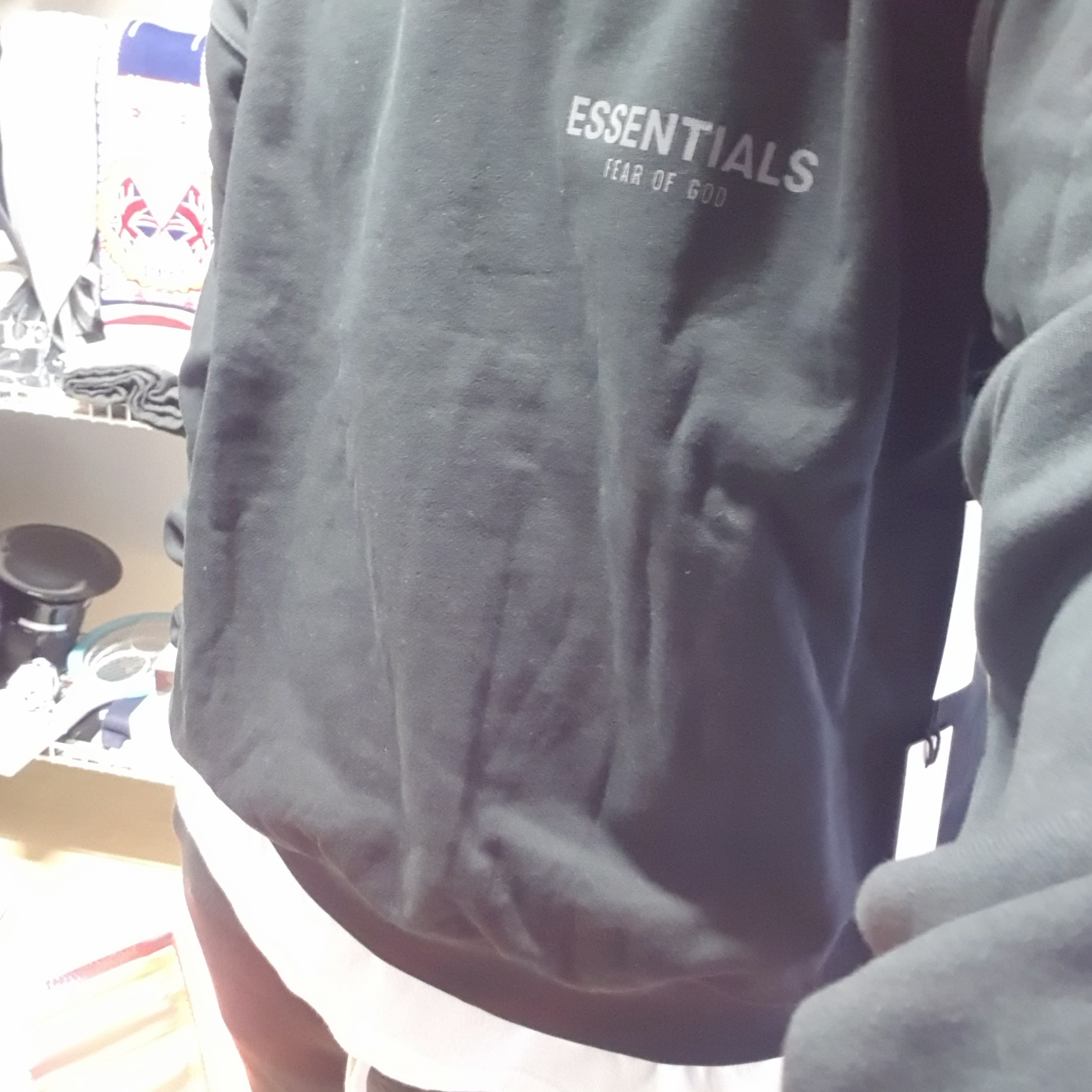 Essentials Long Sleeve Boxy Polo Black - 20FW 착용 스타일 - 2