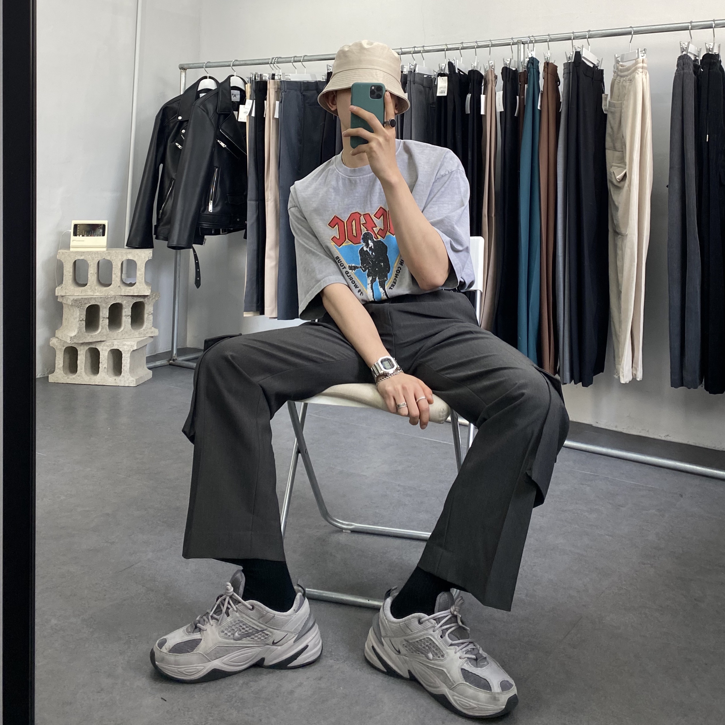 Nike M2K Tekno Atmosphere Grey 착용 스타일 - 2