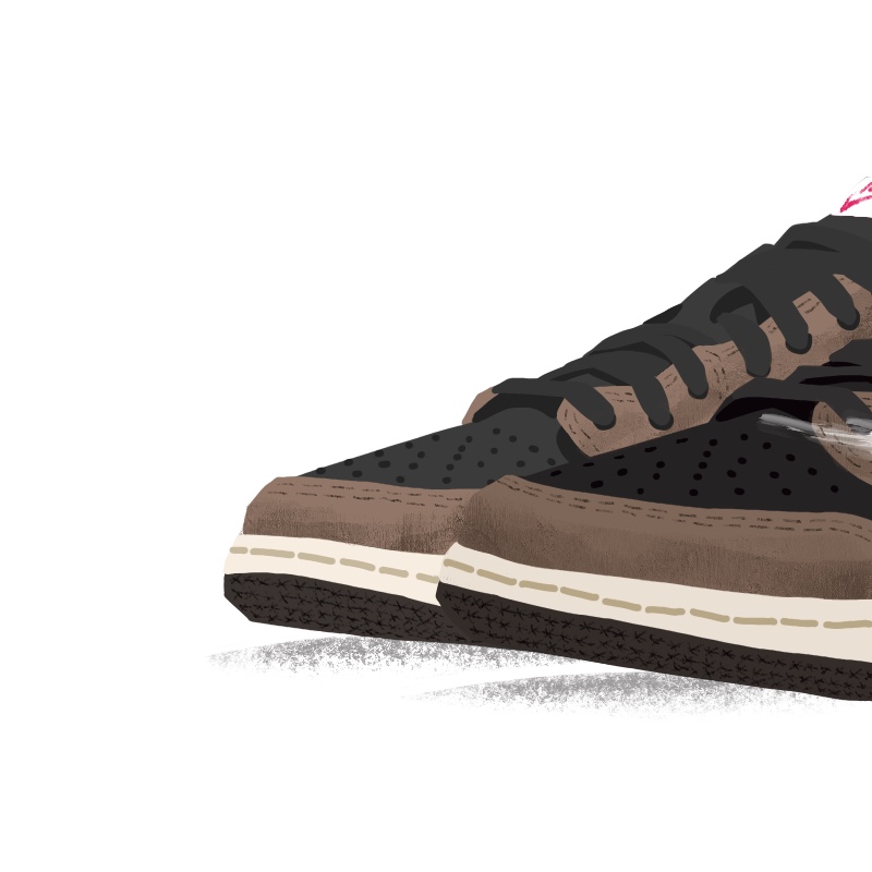 Jordan 1 x Travis Scott Retro Low OG SP Mocha 착용 스타일 - 2